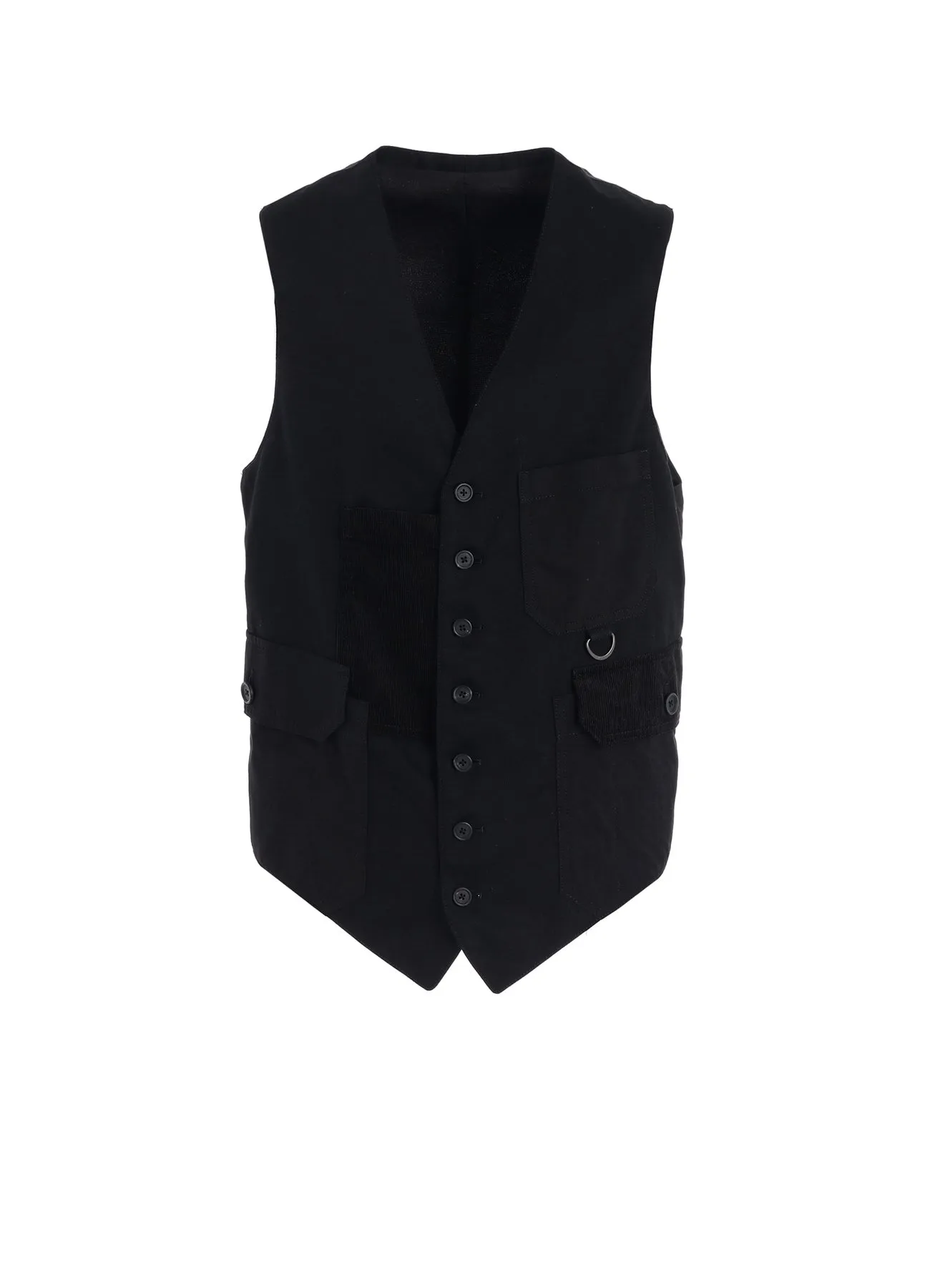 VARIOUS FABRICS CRAZY PATCHWORK VEST sold by Yohji Yamamoto