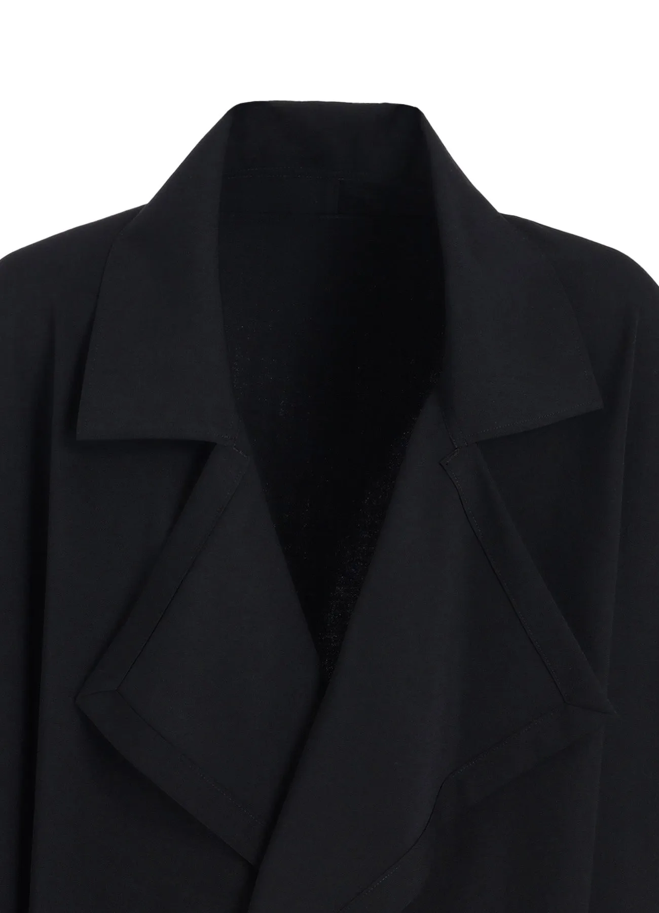 WASHER WOOL GABARDINE FLAME DOUBLE DRAPE COAT sold by Yohji Yamamoto product image thumbnail 5
