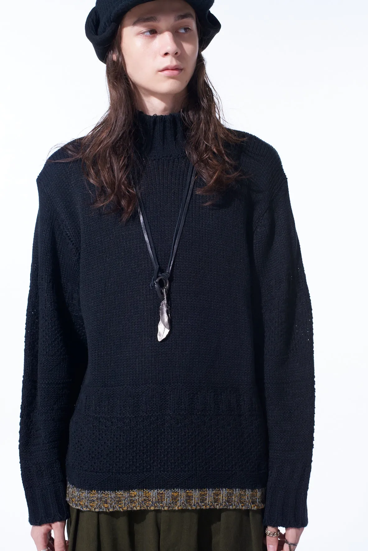 BULKY WOOL LYNX PULLOVER KNIT sold by Yohji Yamamoto product image thumbnail 5