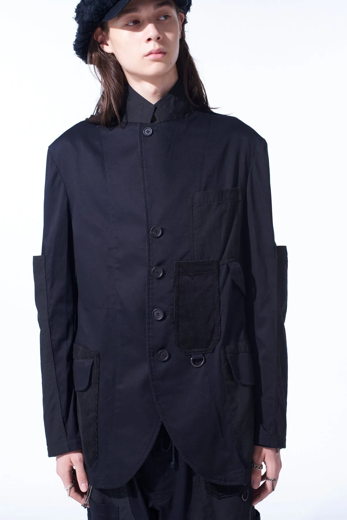 VARIOUS FABRICS CRAZY PATCHWORK JACKET sold by Yohji Yamamoto product image thumbnail 5