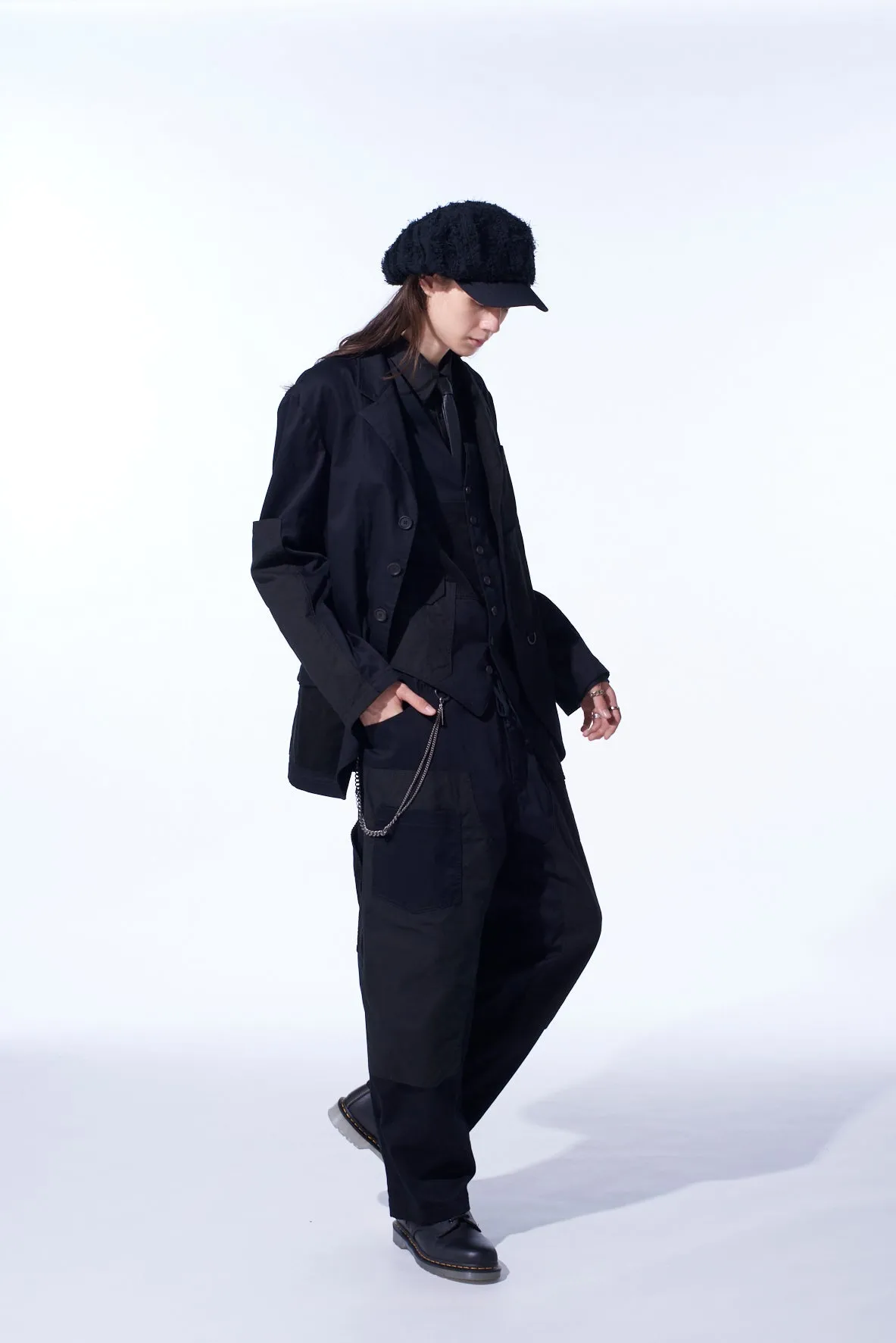 VARIOUS FABRICS CRAZY PATCHWORK JACKET sold by Yohji Yamamoto product image thumbnail 3