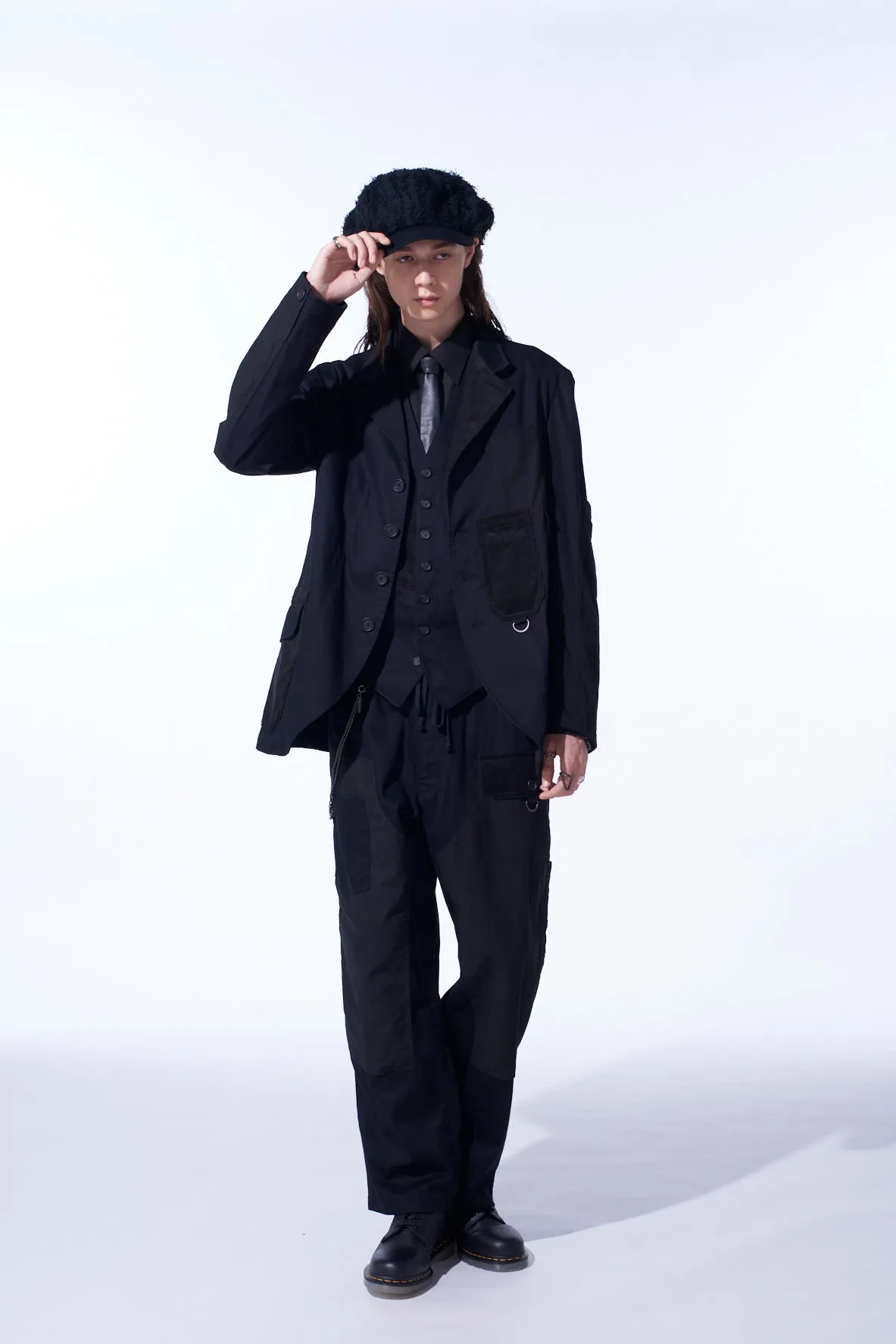 VARIOUS FABRICS CRAZY PATCHWORK JACKET sold by Yohji Yamamoto product image thumbnail 2