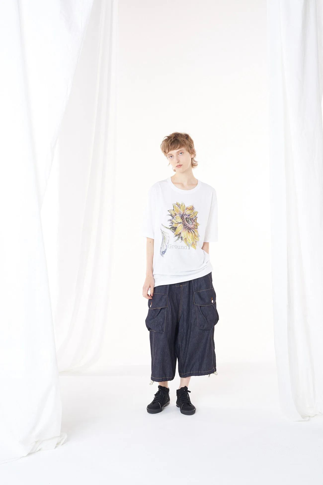 SUNFLOWER PRINT T-SHIRT sold by Yohji Yamamoto product image thumbnail 2