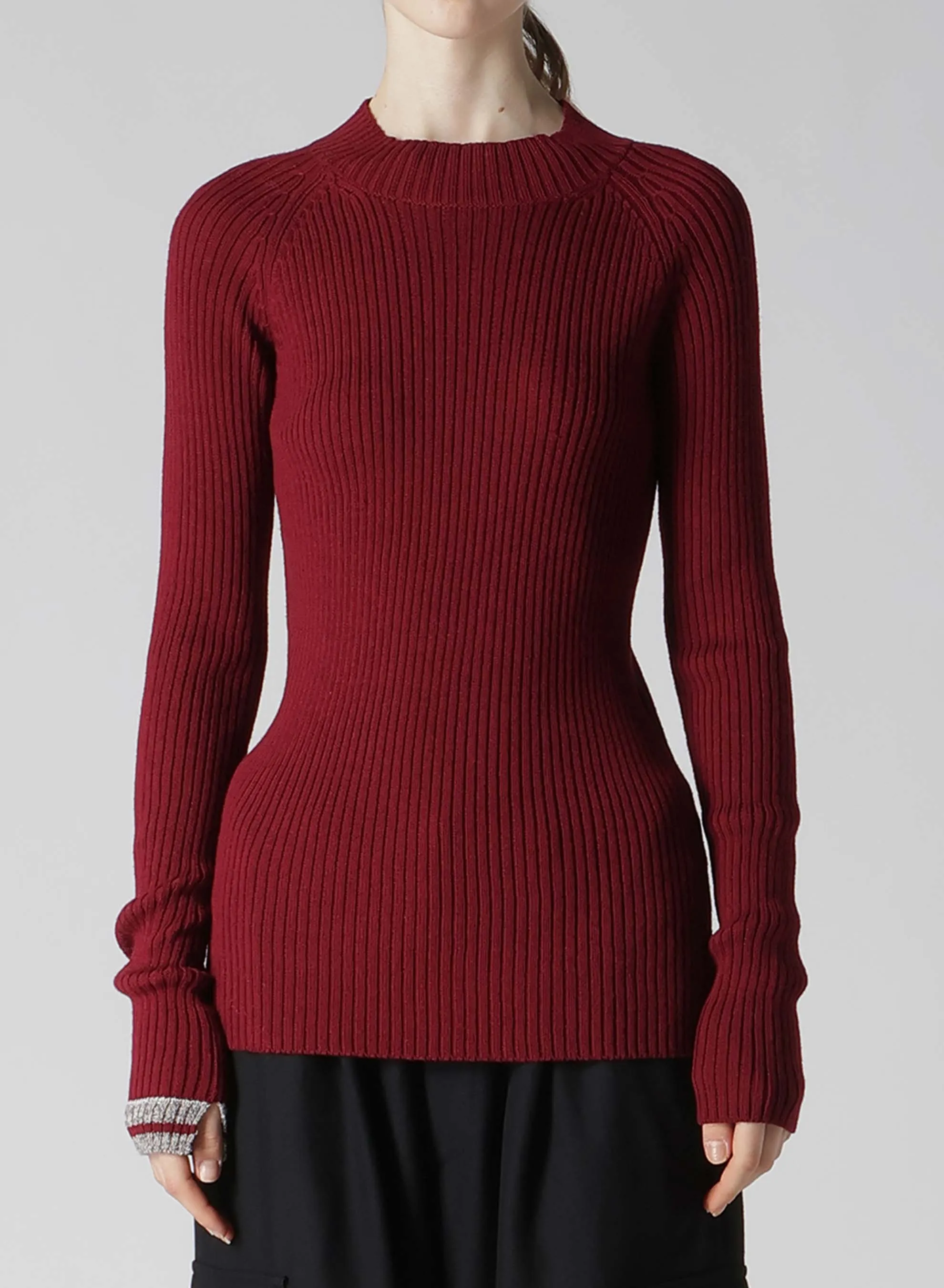 RIB MINI HIGH NECK RAGLAN PULLOVER sold by Yohji Yamamoto product image thumbnail 4