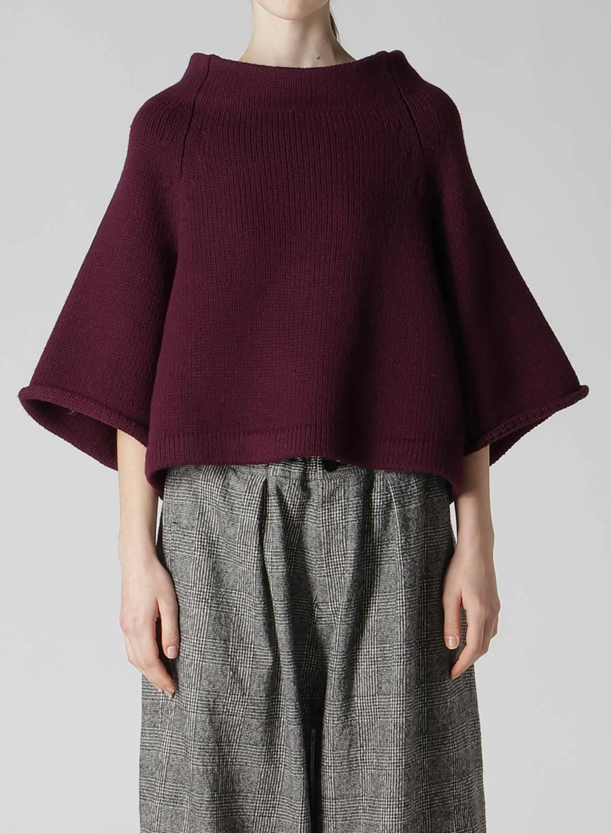 LAMB WOOL JERSEY ROLLED SLEEVE PULLOVER sold by Yohji Yamamoto product image thumbnail 4