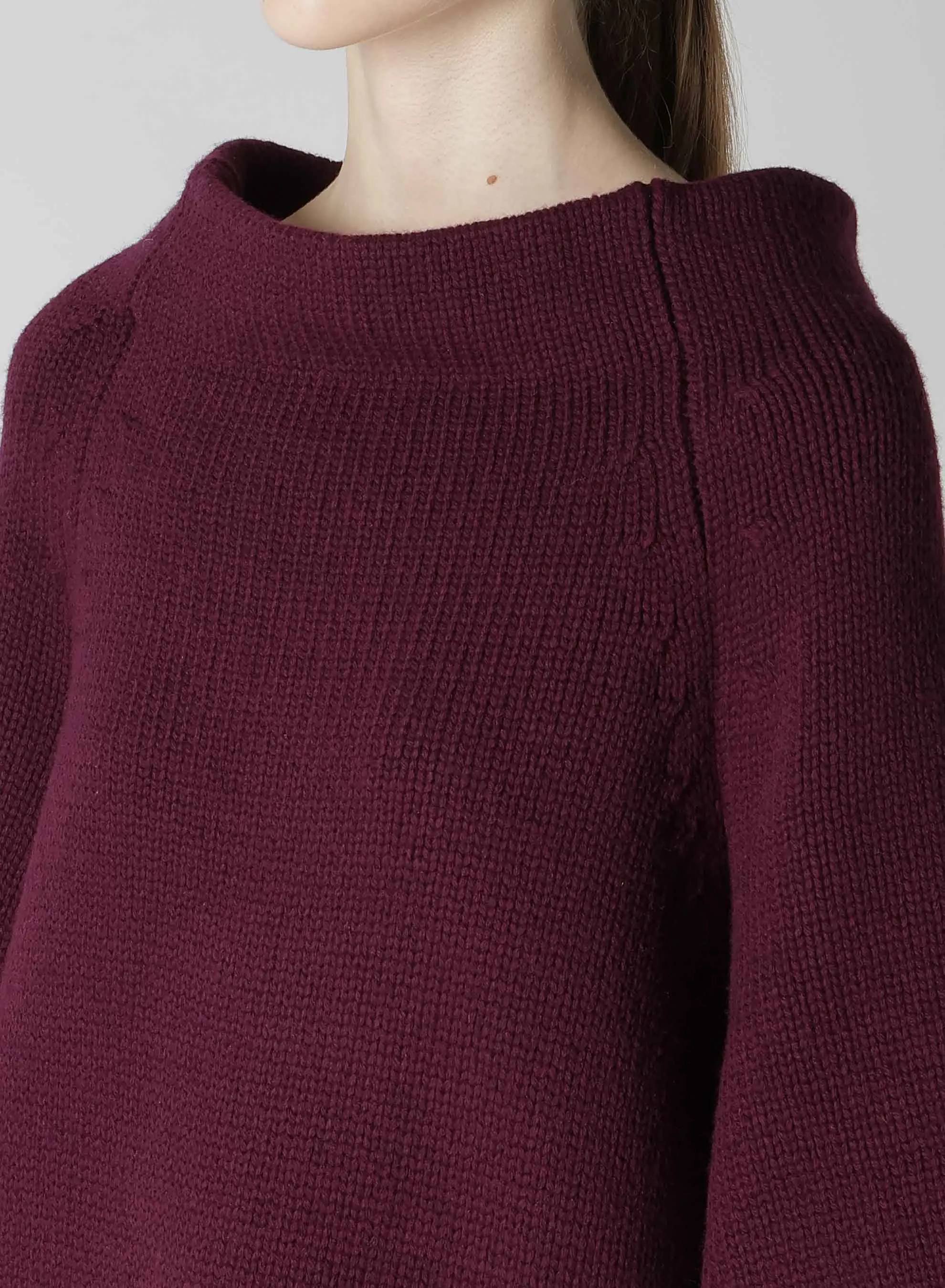 LAMB WOOL JERSEY ROLLED SLEEVE PULLOVER sold by Yohji Yamamoto product image thumbnail 5