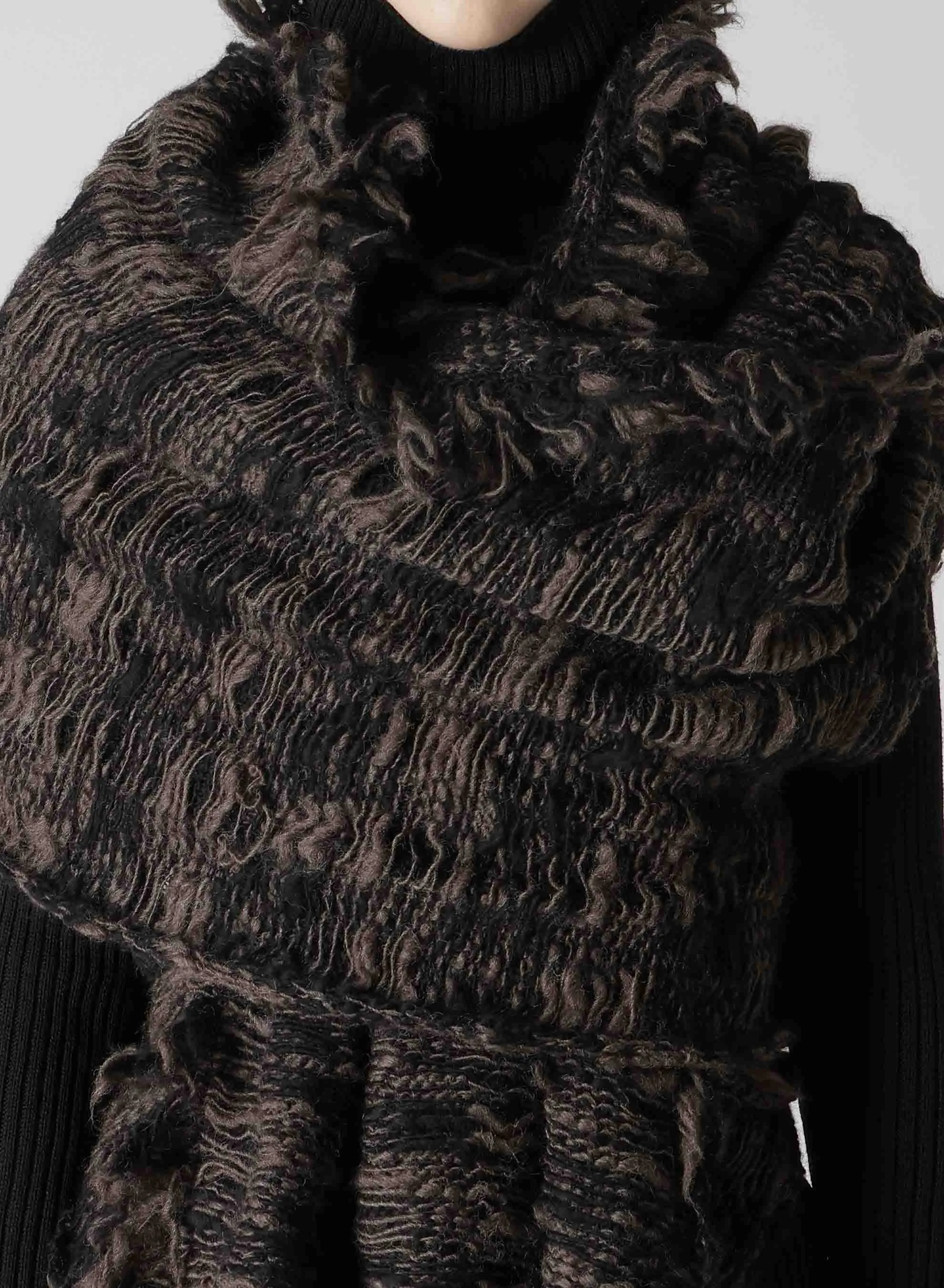 PLAID JACQUARD SCARF WITH SLEEVE HOLES sold by Yohji Yamamoto product image thumbnail 5