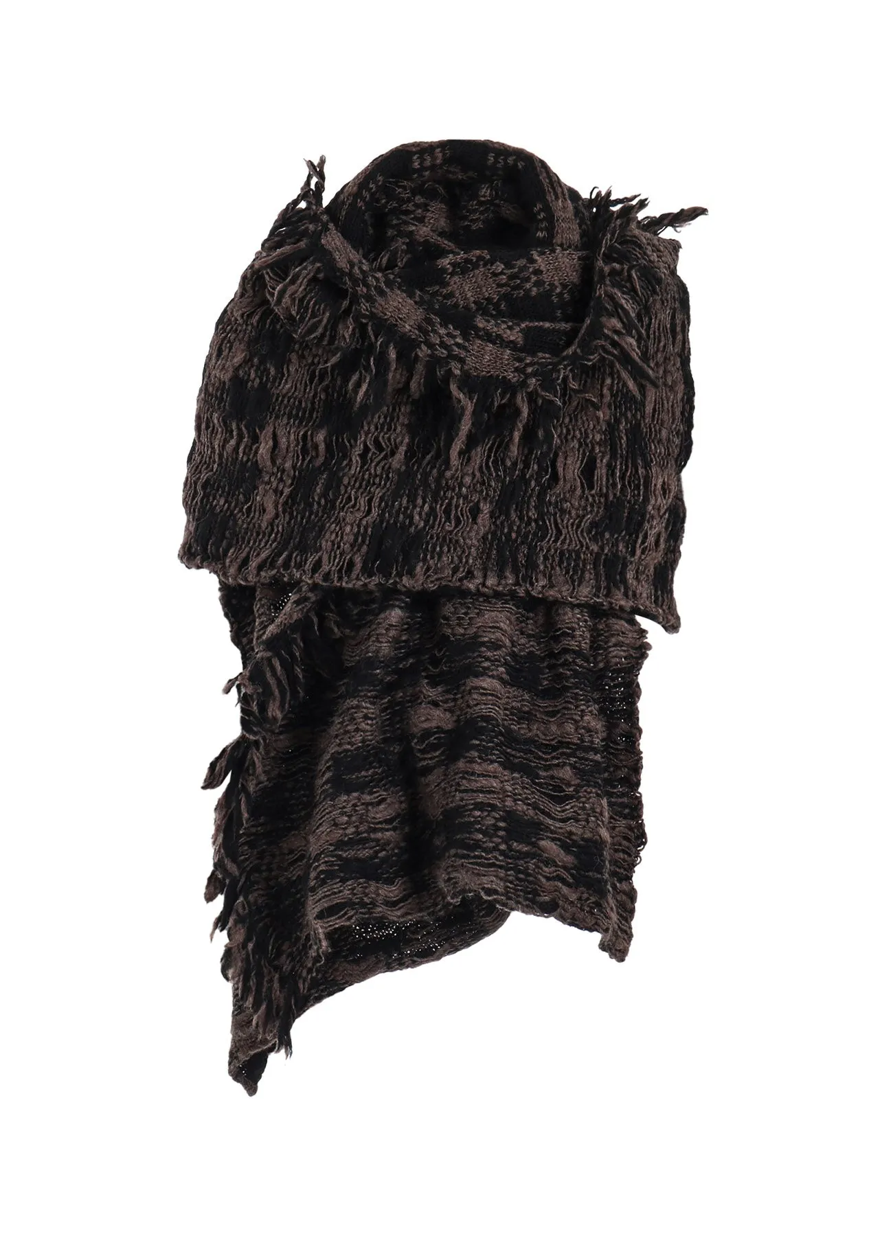 PLAID JACQUARD SCARF WITH SLEEVE HOLES sold by Yohji Yamamoto