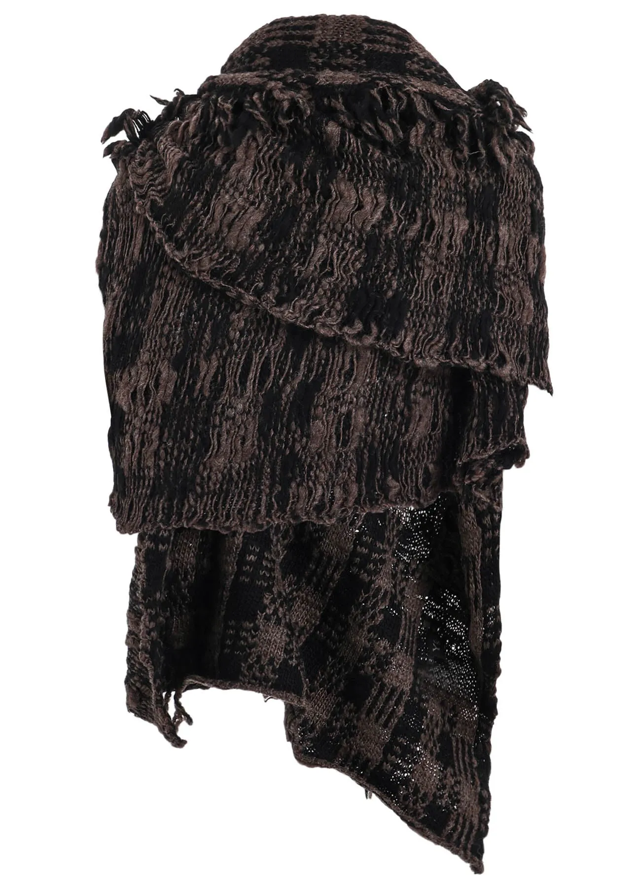 PLAID JACQUARD SCARF WITH SLEEVE HOLES sold by Yohji Yamamoto product image thumbnail 3