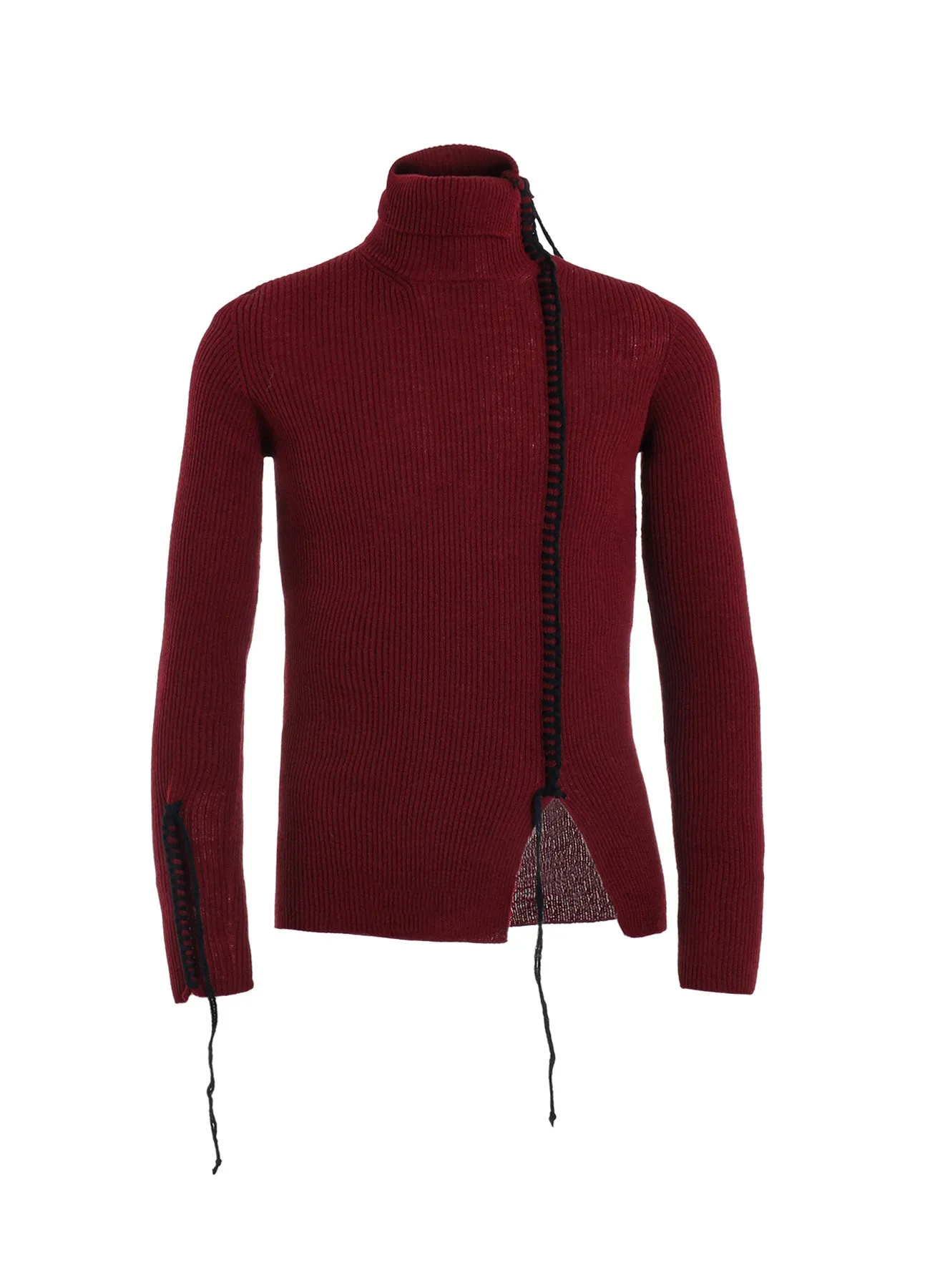 HIGH NECK RIBBED BLANKET STITCH PULLOVER sold by Yohji Yamamoto