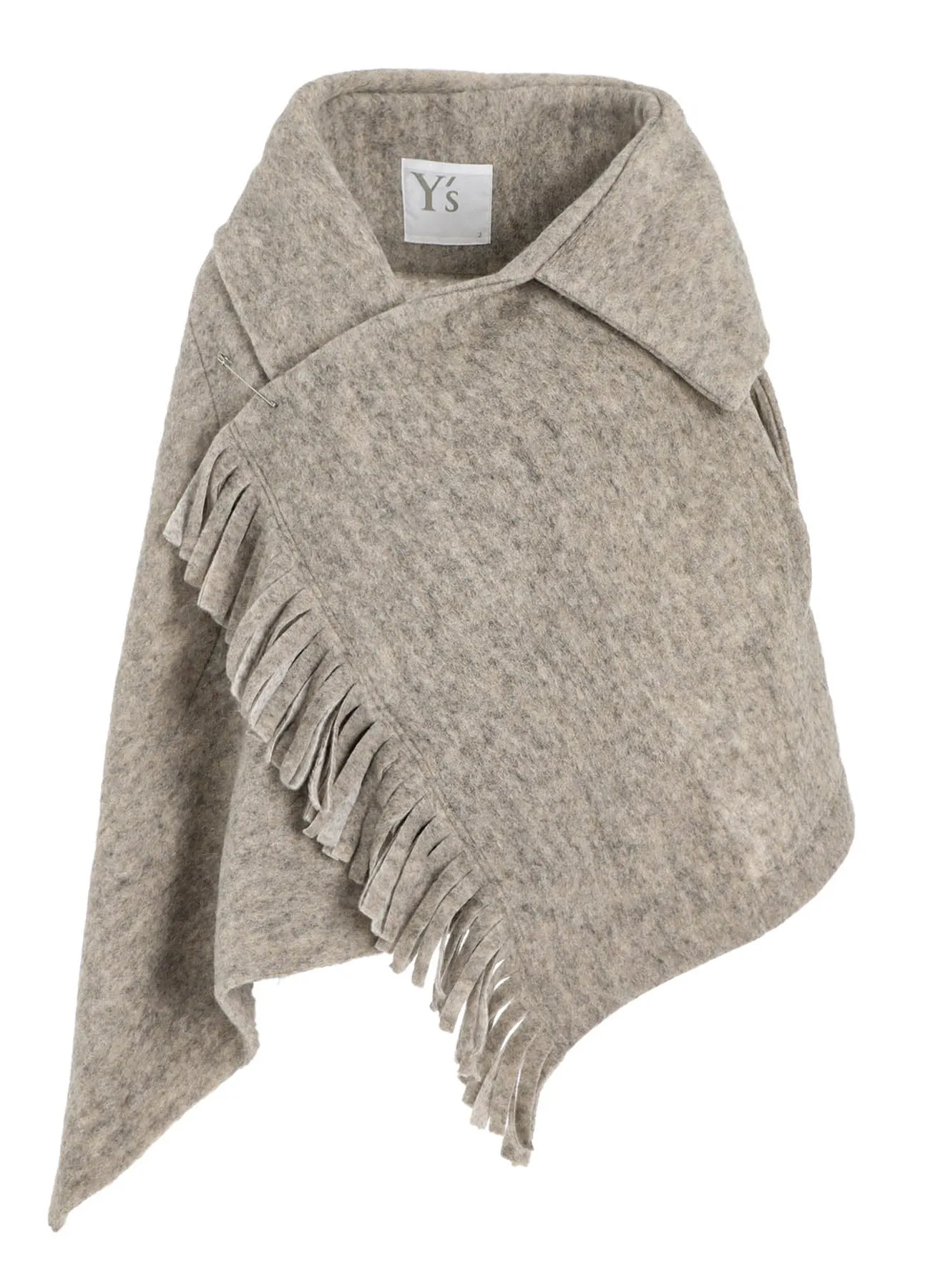 W/Pe SLIVER FLEECE FRINGE WRAP T sold by Yohji Yamamoto product image thumbnail 2