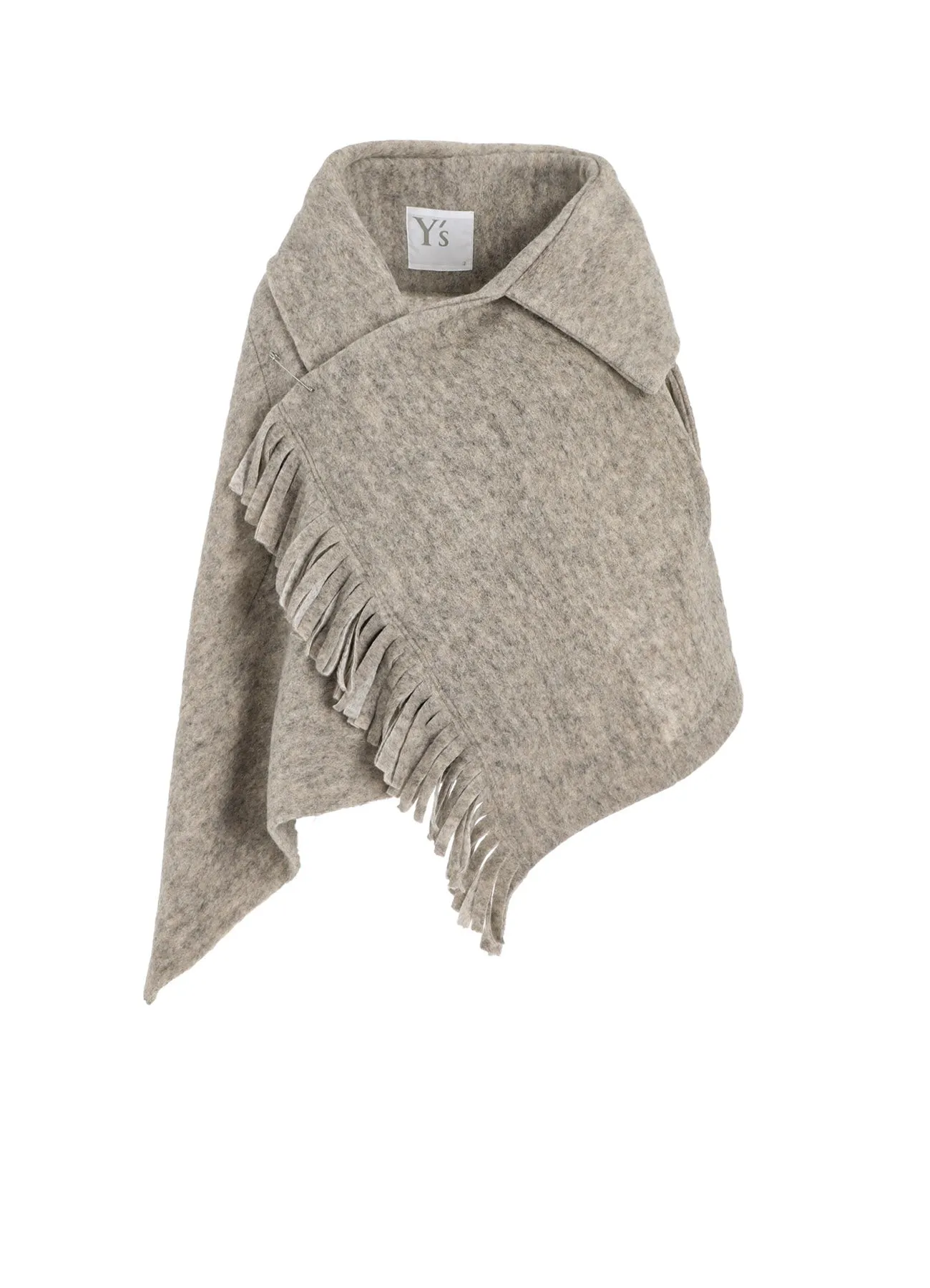 W/Pe SLIVER FLEECE FRINGE WRAP T sold by Yohji Yamamoto
