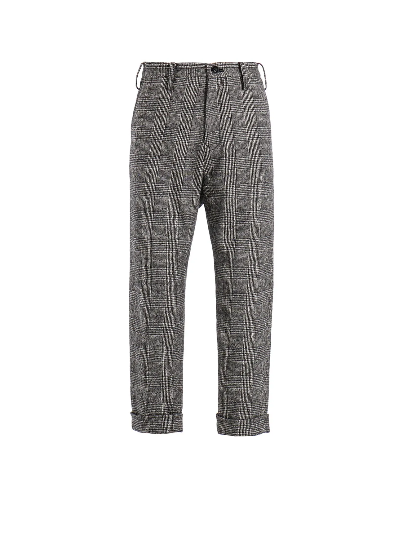 COTTON WOOL GLEN CHECK MACKIN SLIM PANTS sold by Yohji Yamamoto
