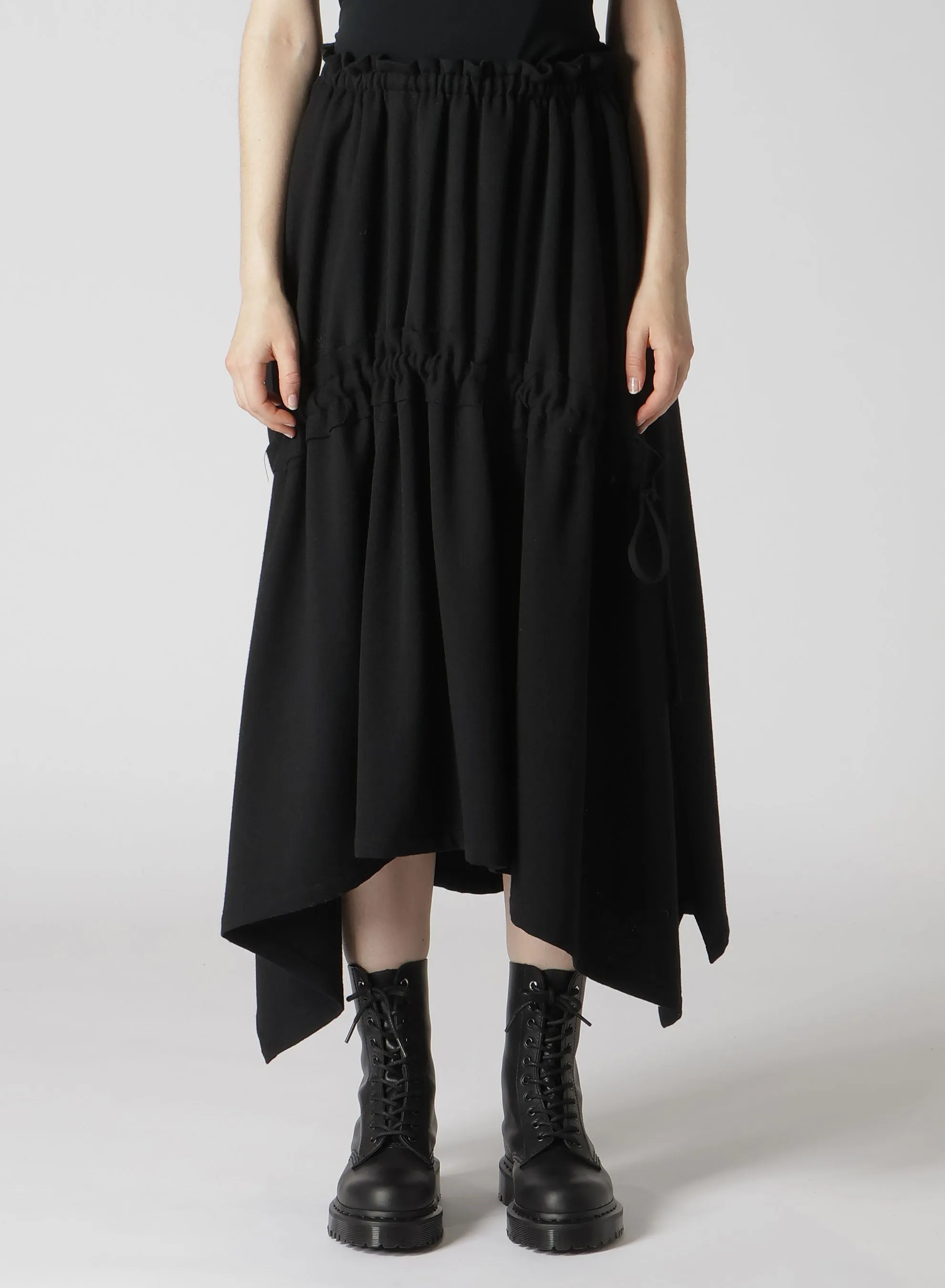 STRETCH FLANNEL SHIRRING SKIRT sold by Yohji Yamamoto product image thumbnail 4