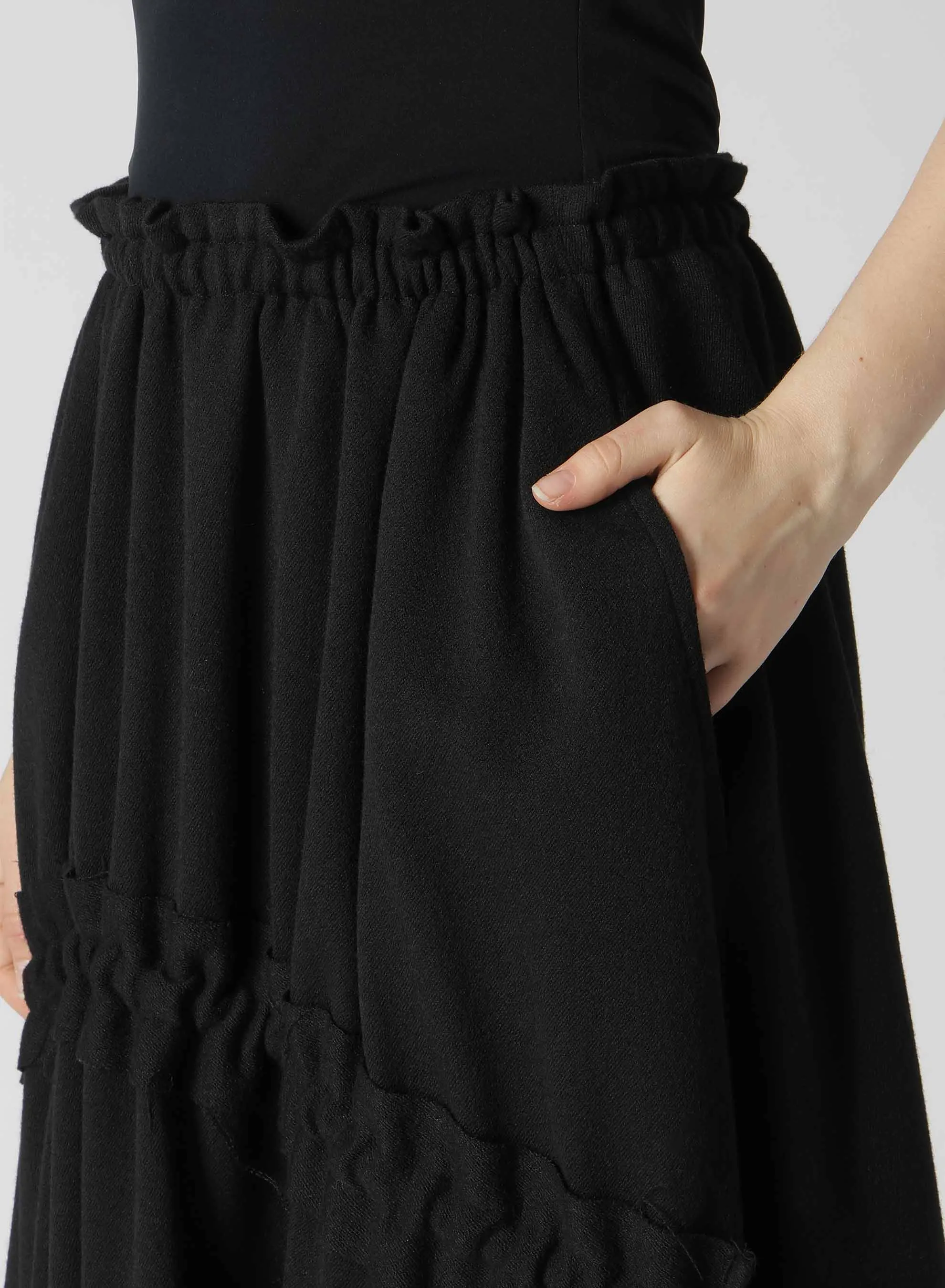 STRETCH FLANNEL SHIRRING SKIRT sold by Yohji Yamamoto product image thumbnail 5