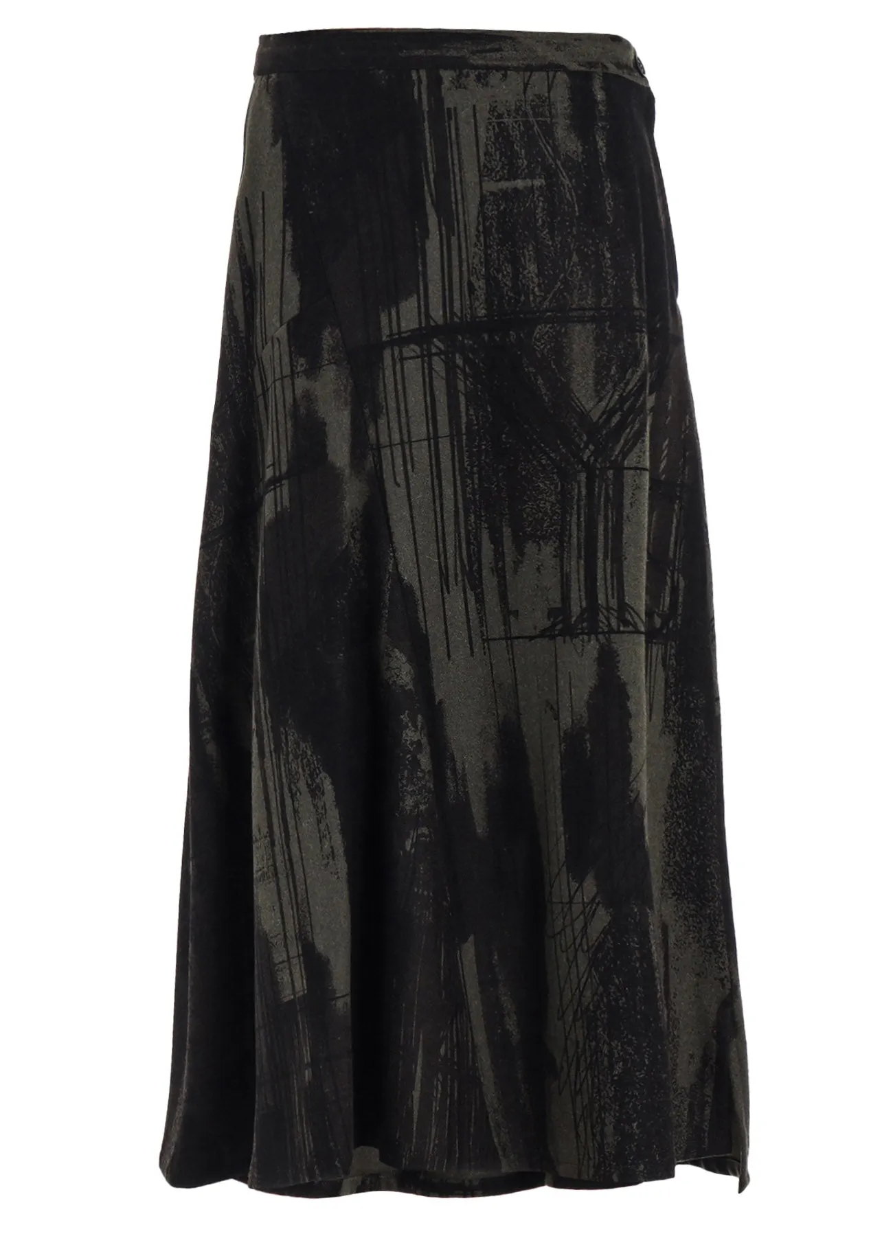 WOOL FLANNEL LOGO SCRIBBLE PT ASYMMETRIC FLARE SKIRT sold by Yohji Yamamoto product image thumbnail 2
