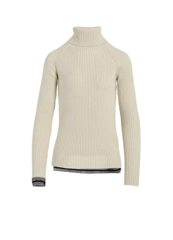 RIB HIGH NECK RAGLAN PULLOVER sold by Yohji Yamamoto