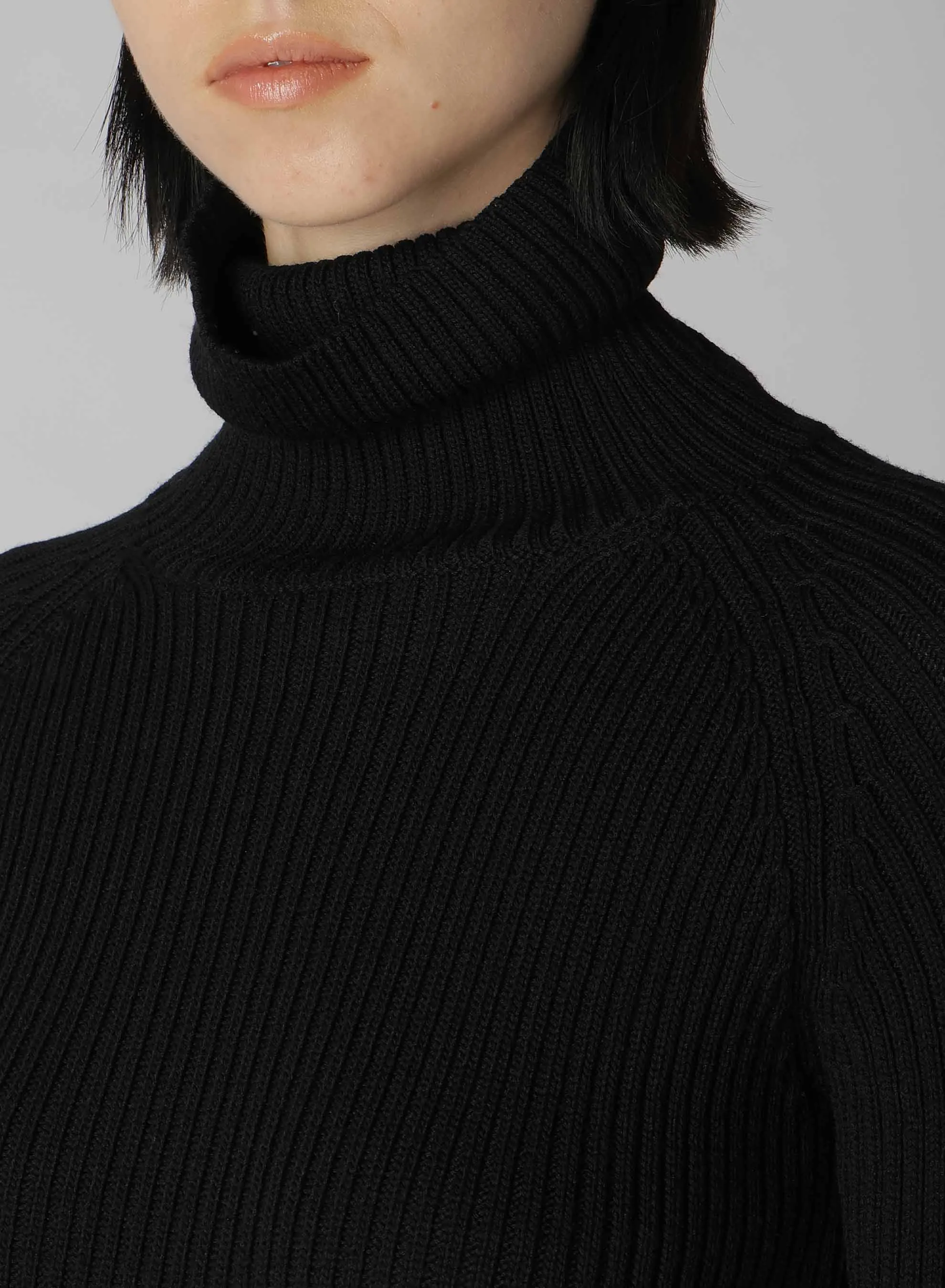 RIB HIGH NECK RAGLAN PULLOVER sold by Yohji Yamamoto product image thumbnail 5
