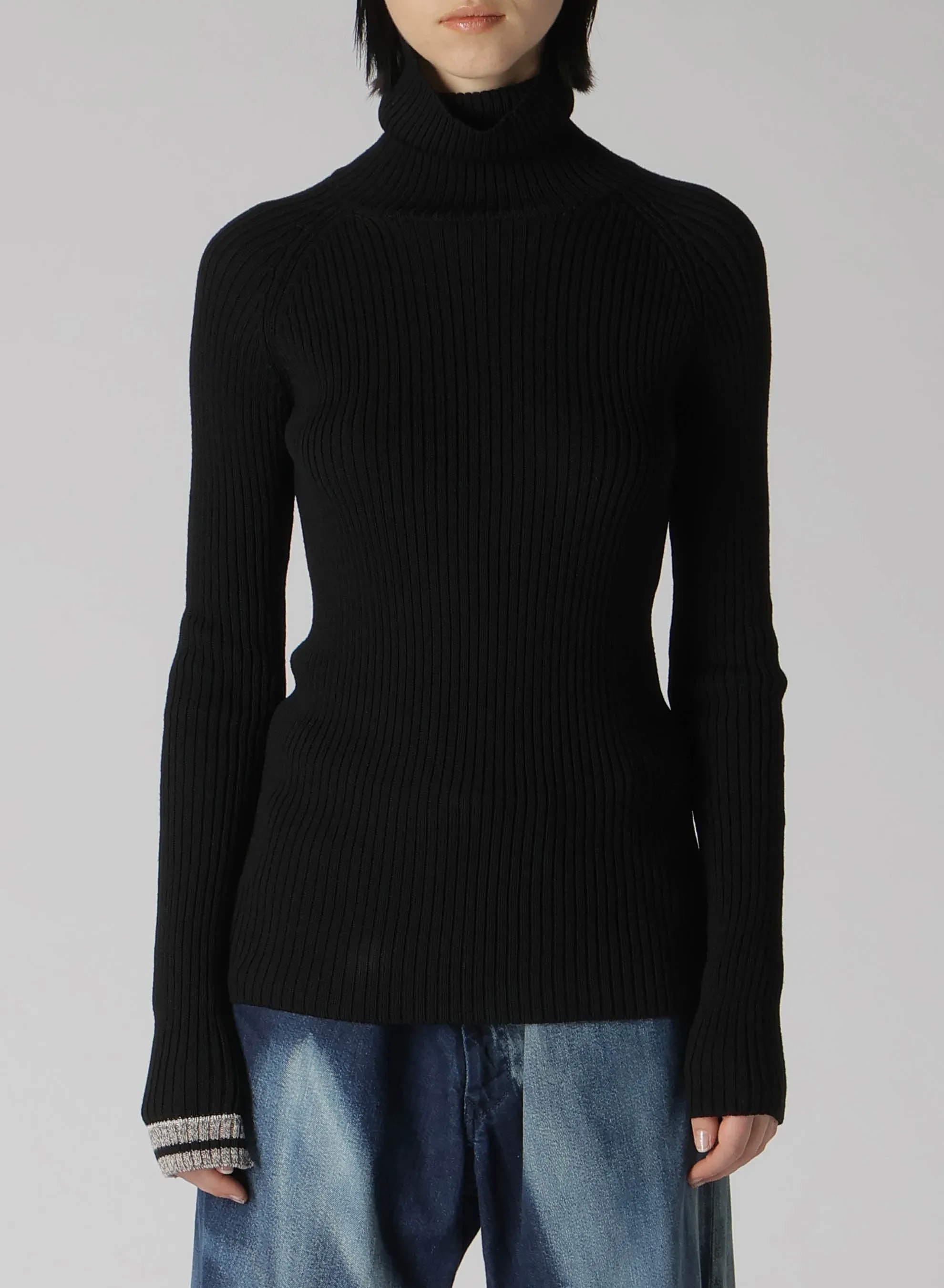 RIB HIGH NECK RAGLAN PULLOVER sold by Yohji Yamamoto product image thumbnail 4