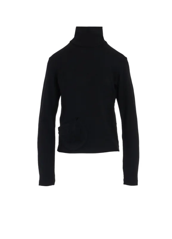 WOOL JERSEY HIGH NECK PULLOVER WITH POCKET sold by Yohji Yamamoto
