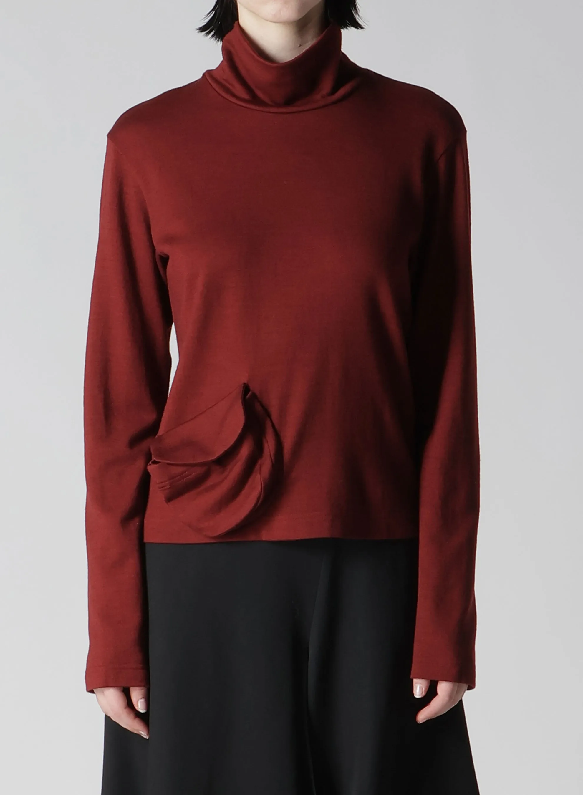 WOOL JERSEY HIGH NECK PULLOVER WITH POCKET sold by Yohji Yamamoto product image thumbnail 4