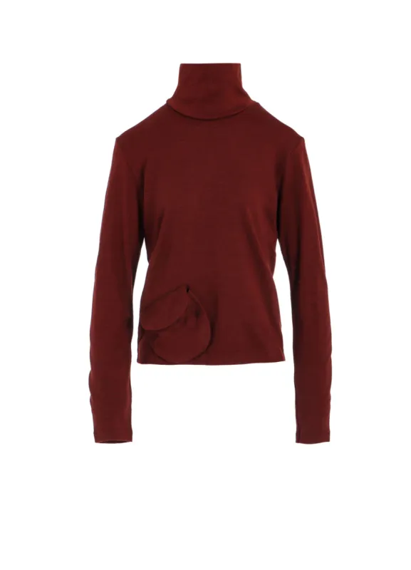 WOOL JERSEY HIGH NECK PULLOVER WITH POCKET sold by Yohji Yamamoto