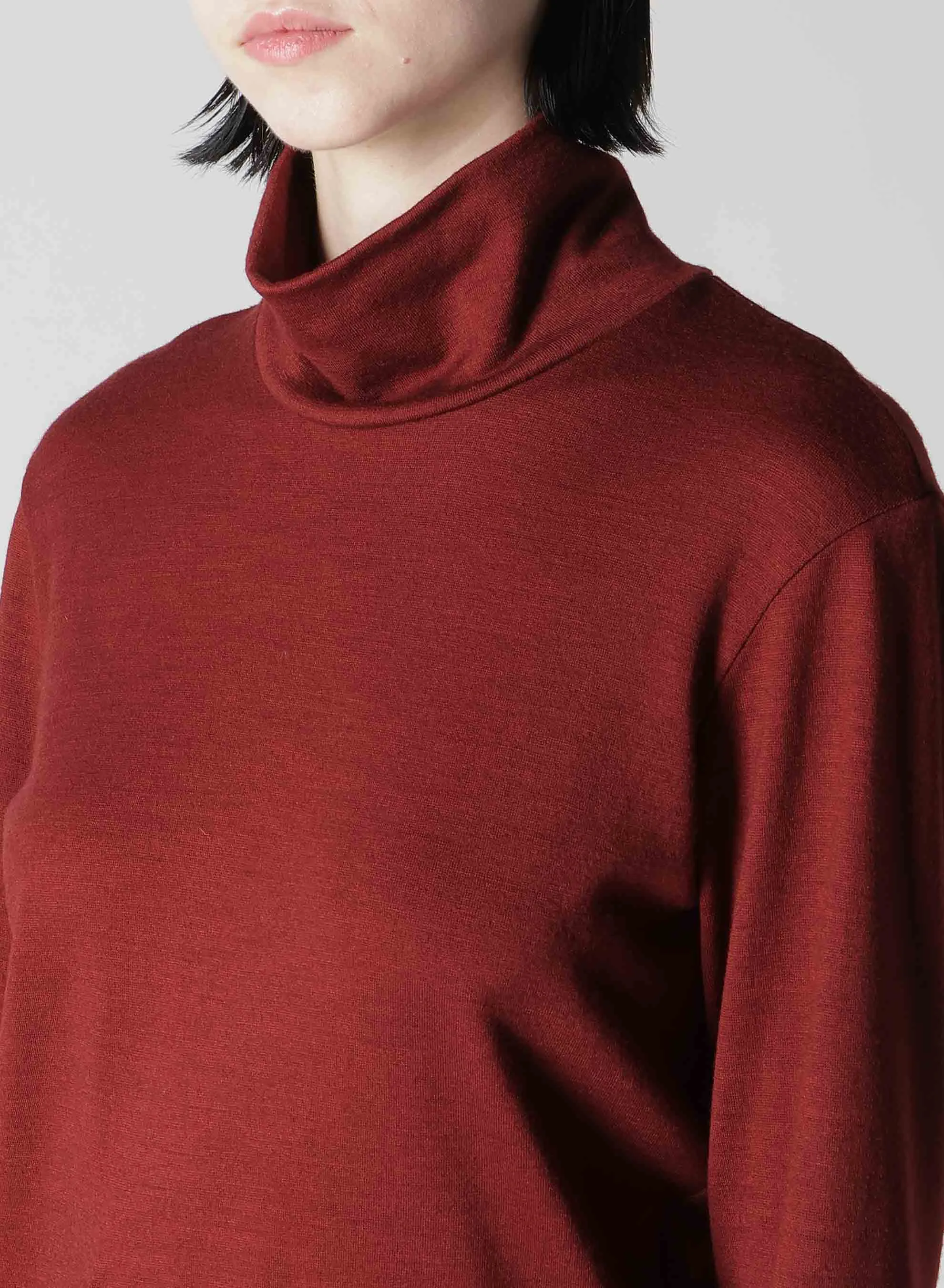 WOOL JERSEY HIGH NECK PULLOVER WITH POCKET sold by Yohji Yamamoto product image thumbnail 5