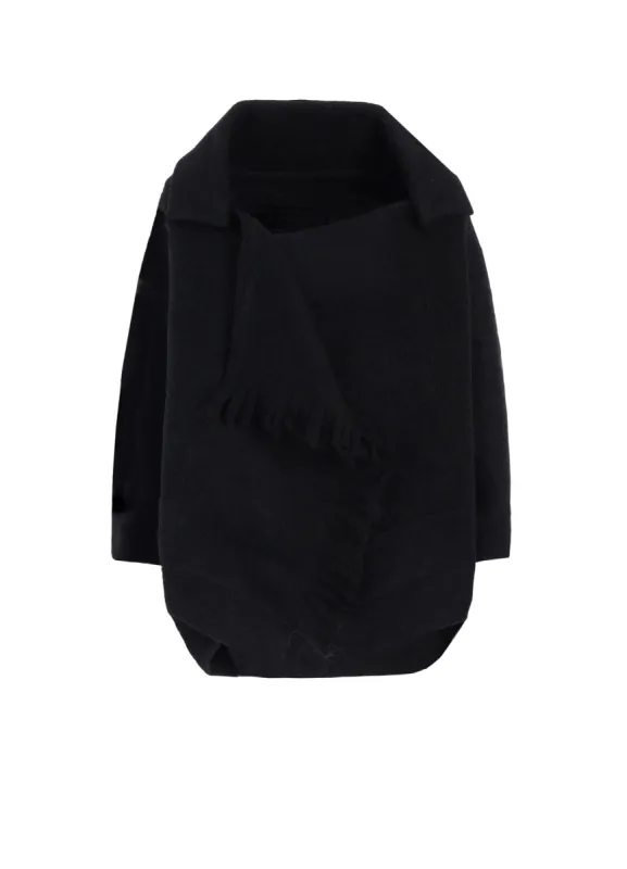 W/Pe SLIVER FLEECE FRINGE SHORT LENGTH CARDIGAN sold by Yohji Yamamoto