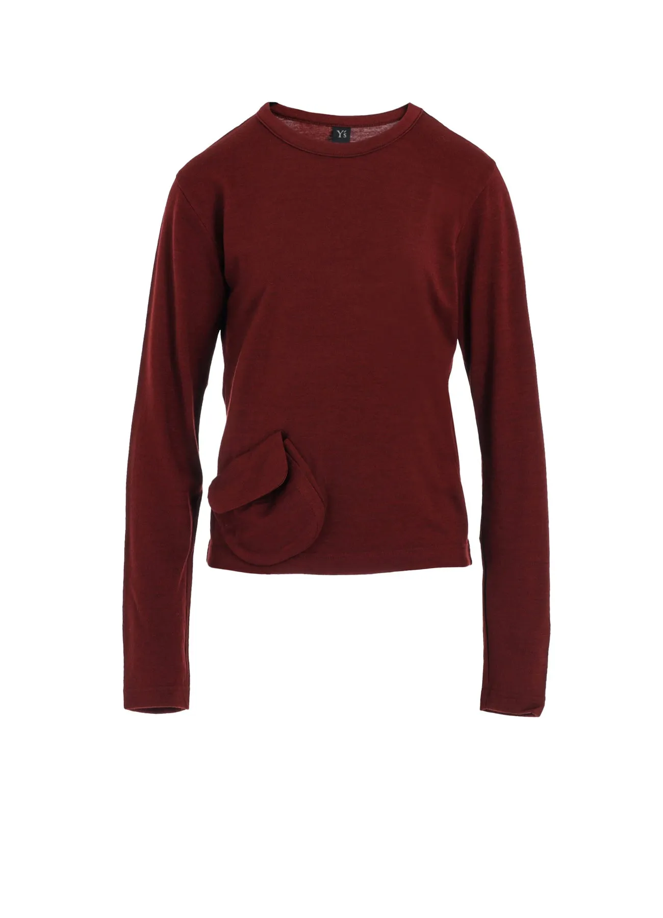 WOOL JERSEY CREW NECK PULLOVER WITH POCKET sold by Yohji Yamamoto