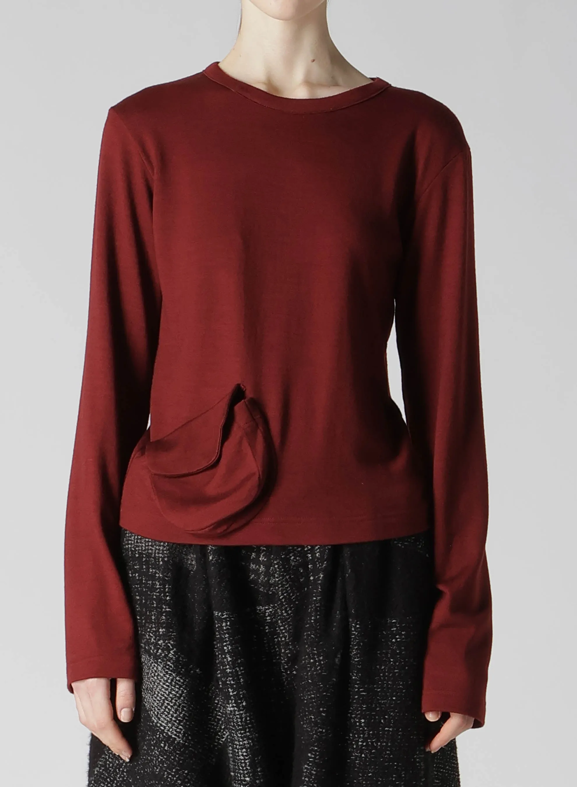 WOOL JERSEY CREW NECK PULLOVER WITH POCKET sold by Yohji Yamamoto product image thumbnail 4