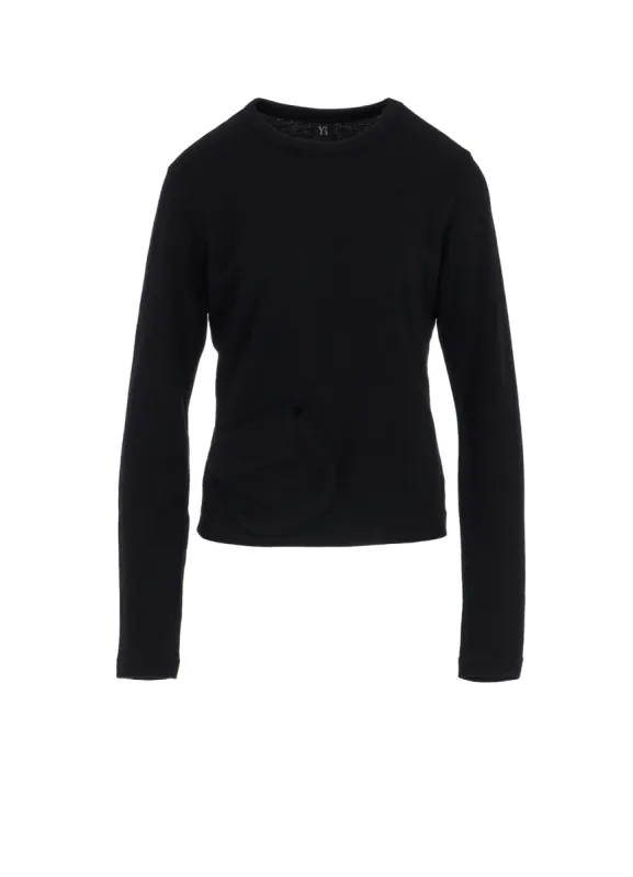 WOOL JERSEY CREW NECK PULLOVER WITH POCKET sold by Yohji Yamamoto