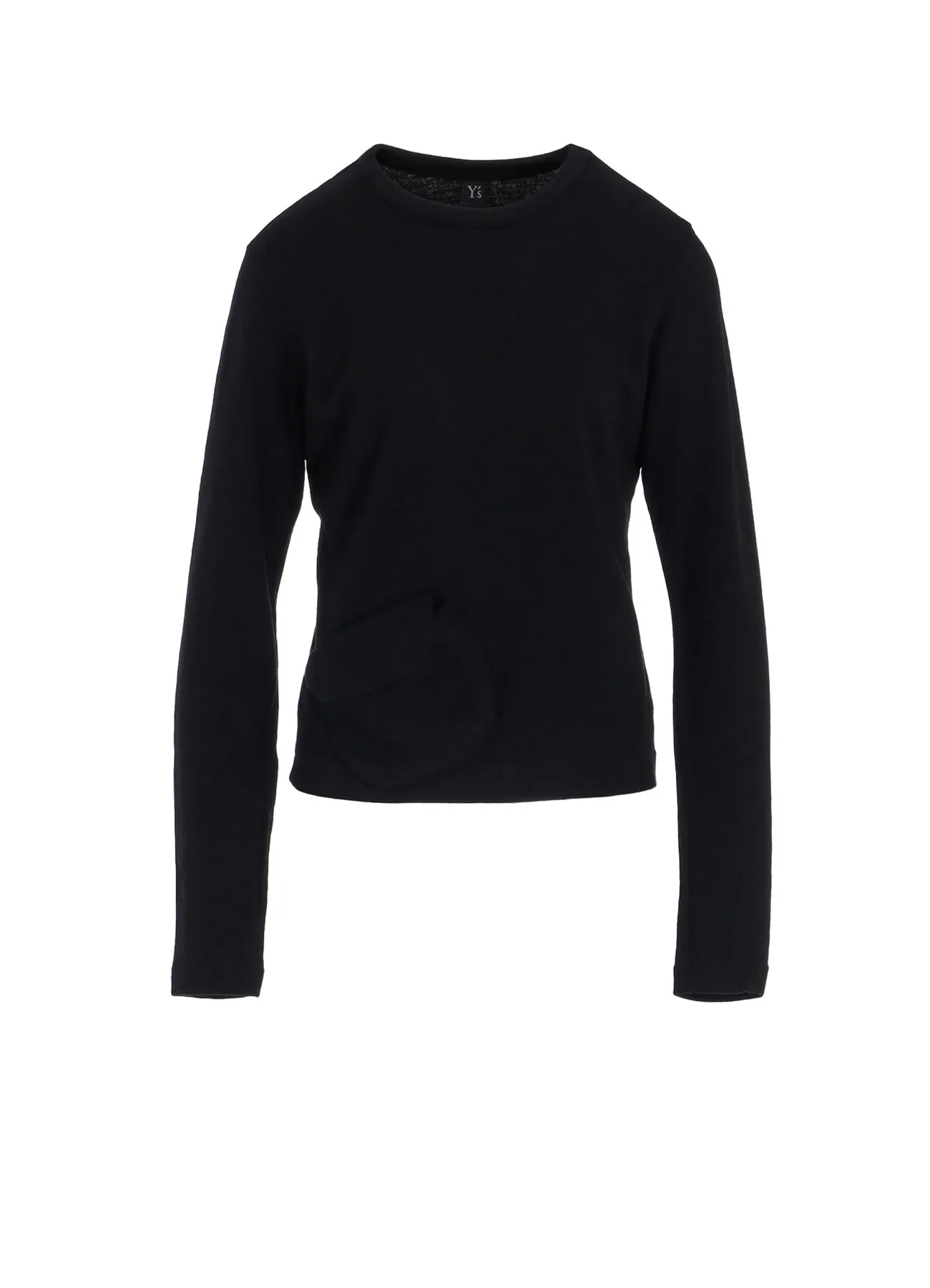 WOOL JERSEY CREW NECK PULLOVER WITH POCKET sold by Yohji Yamamoto