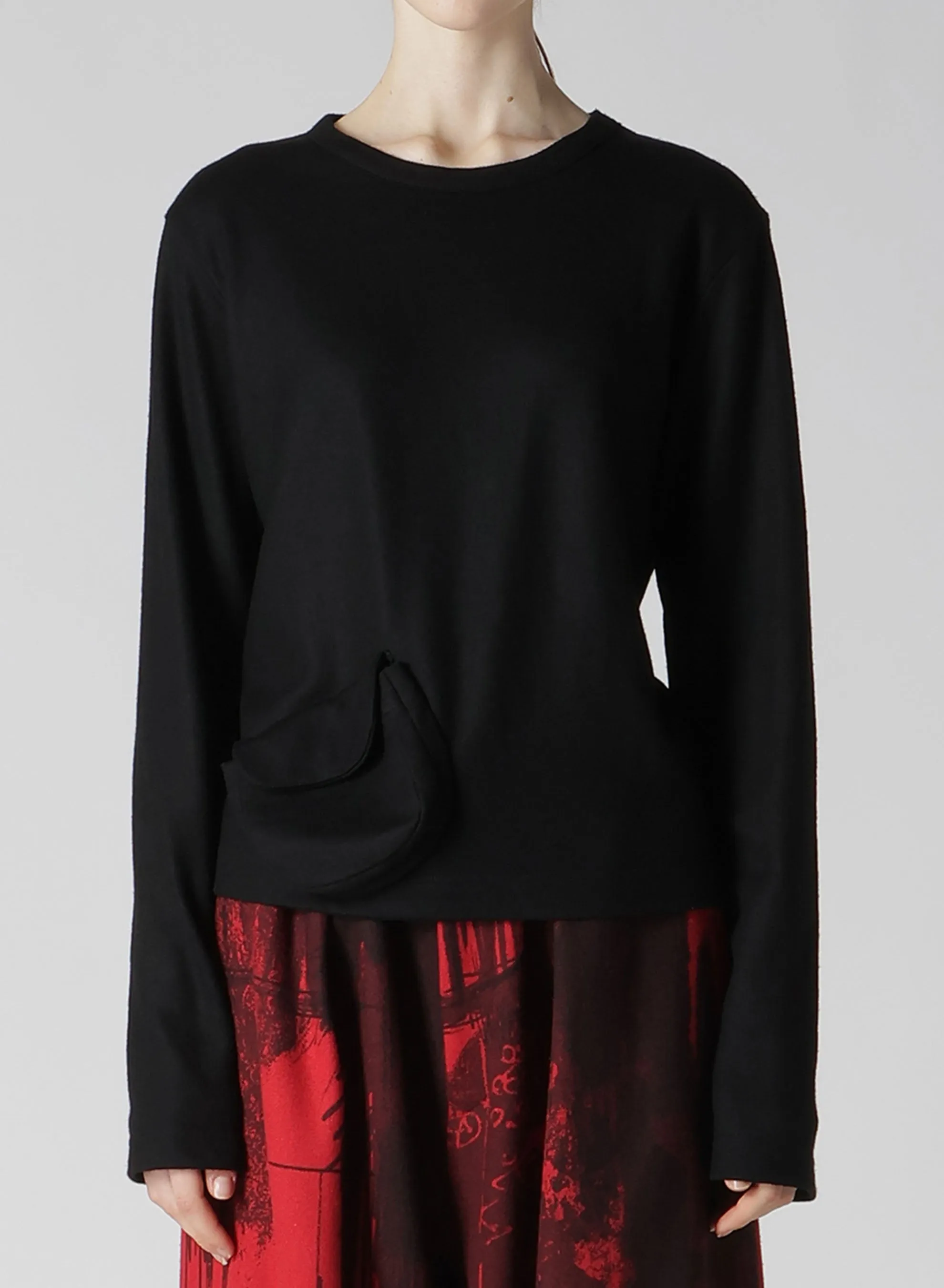 WOOL JERSEY CREW NECK PULLOVER WITH POCKET sold by Yohji Yamamoto product image thumbnail 4