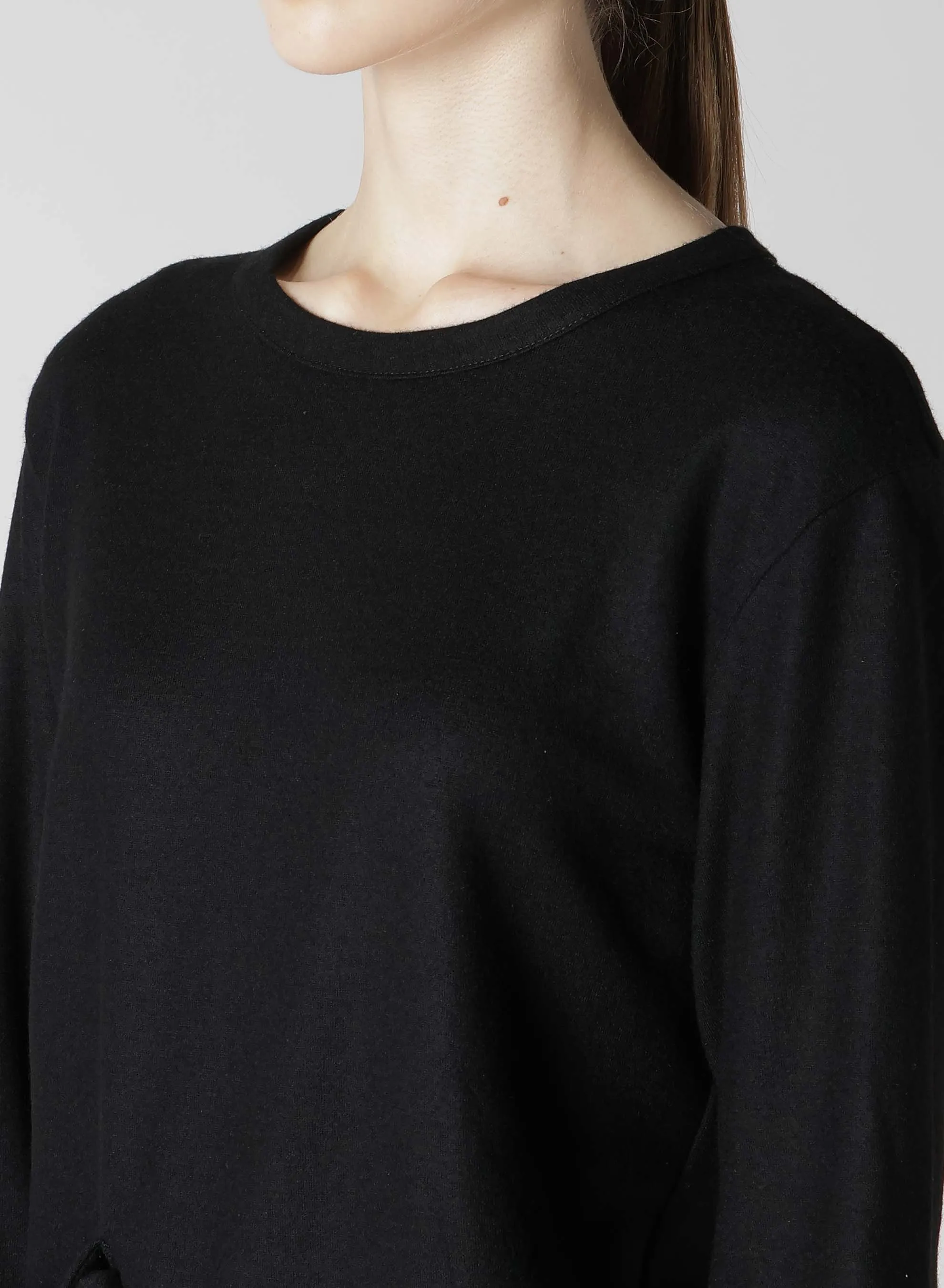 WOOL JERSEY CREW NECK PULLOVER WITH POCKET sold by Yohji Yamamoto product image thumbnail 5
