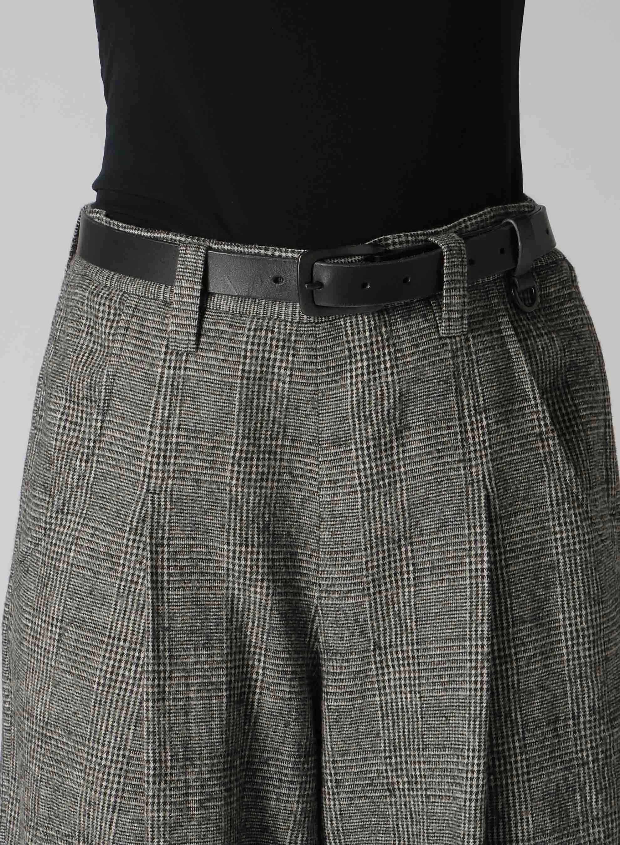 COTTON WOOL GLEN CHECK SIDE OPEN PANTS sold by Yohji Yamamoto product image thumbnail 5