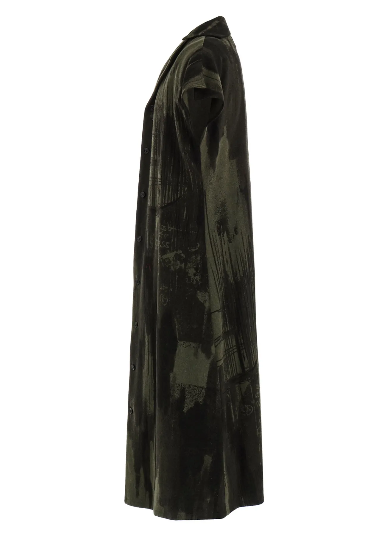 WOOL FLANNEL LOGO SCRIBBLE PT FRENCH SLEEVE DRESS sold by Yohji Yamamoto product image thumbnail 3