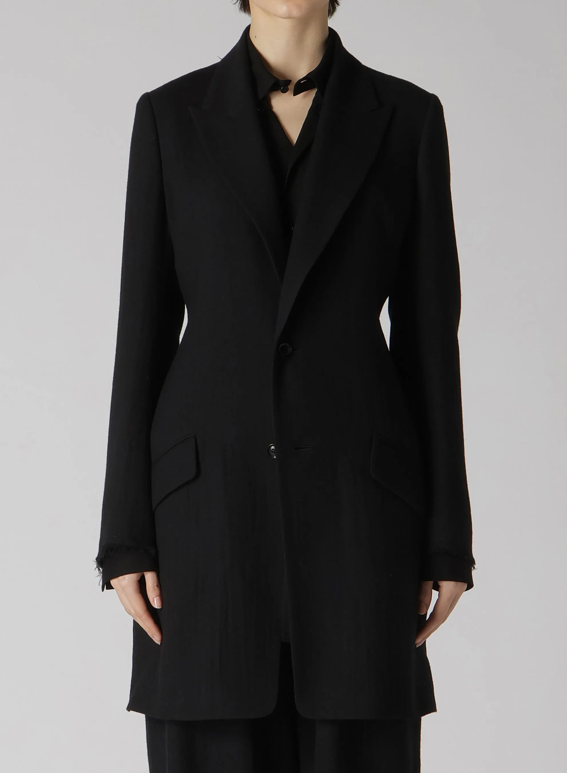 WOOL VIYELLA DOUBLE SLIT JACKET sold by Yohji Yamamoto product image thumbnail 5