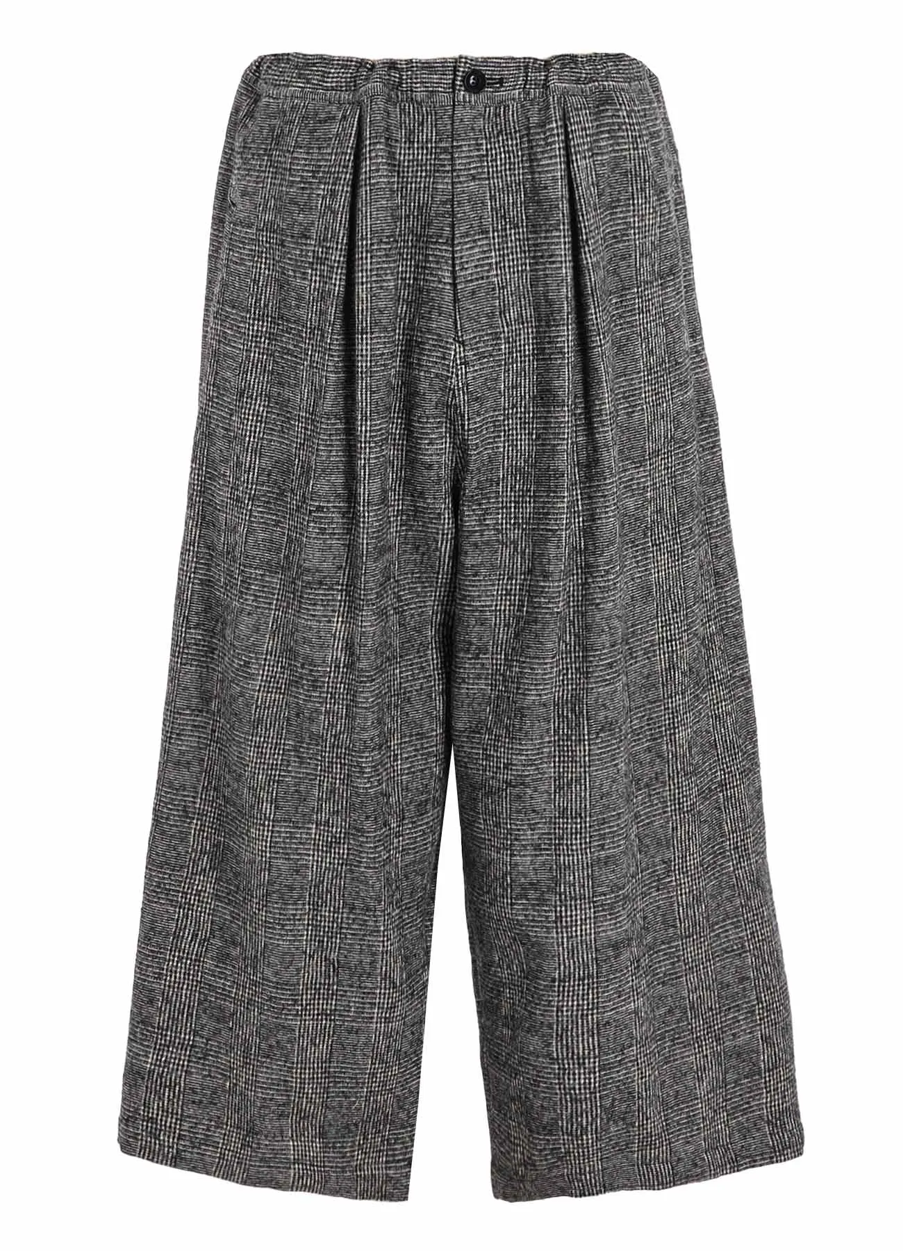 COTTON WOOL GLEN CHECK FRONT TUCK WIDE PANTS sold by Yohji Yamamoto product image thumbnail 2