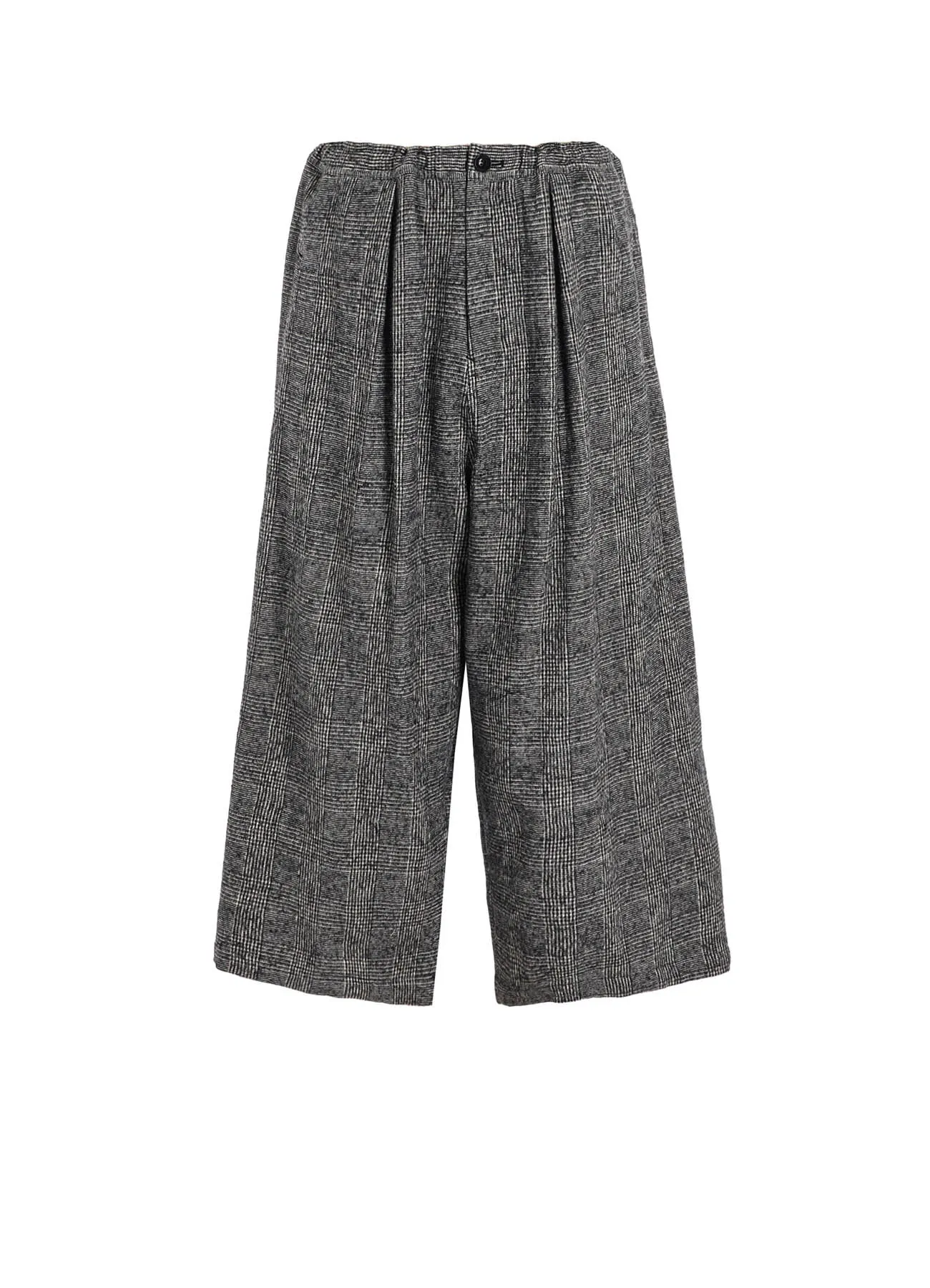 COTTON WOOL GLEN CHECK FRONT TUCK WIDE PANTS sold by Yohji Yamamoto