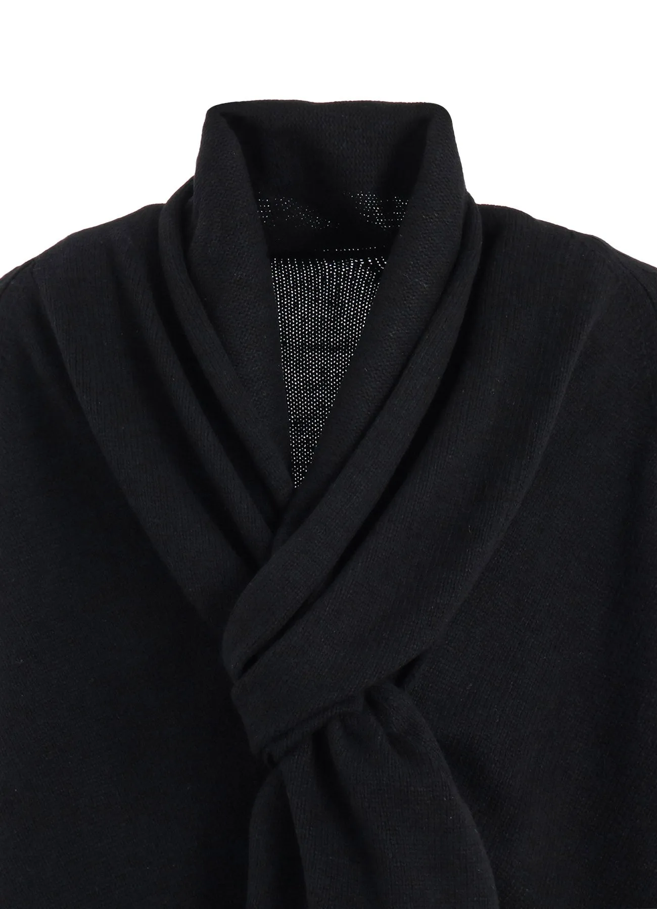JERSEY FRINGE SHORT GOWN WITH SCARF sold by Yohji Yamamoto product image thumbnail 4