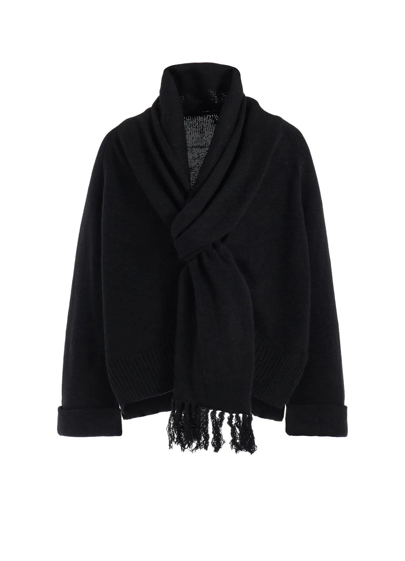 JERSEY FRINGE SHORT GOWN WITH SCARF sold by Yohji Yamamoto