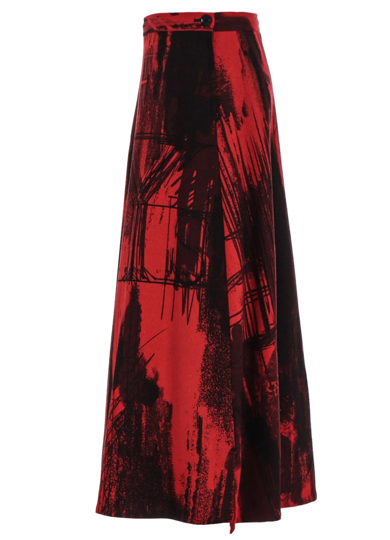 WOOL FLANNEL LOGO SCRIBBLE PT ASYMMETRIC FLARE SKIRT sold by Yohji Yamamoto product image thumbnail 3