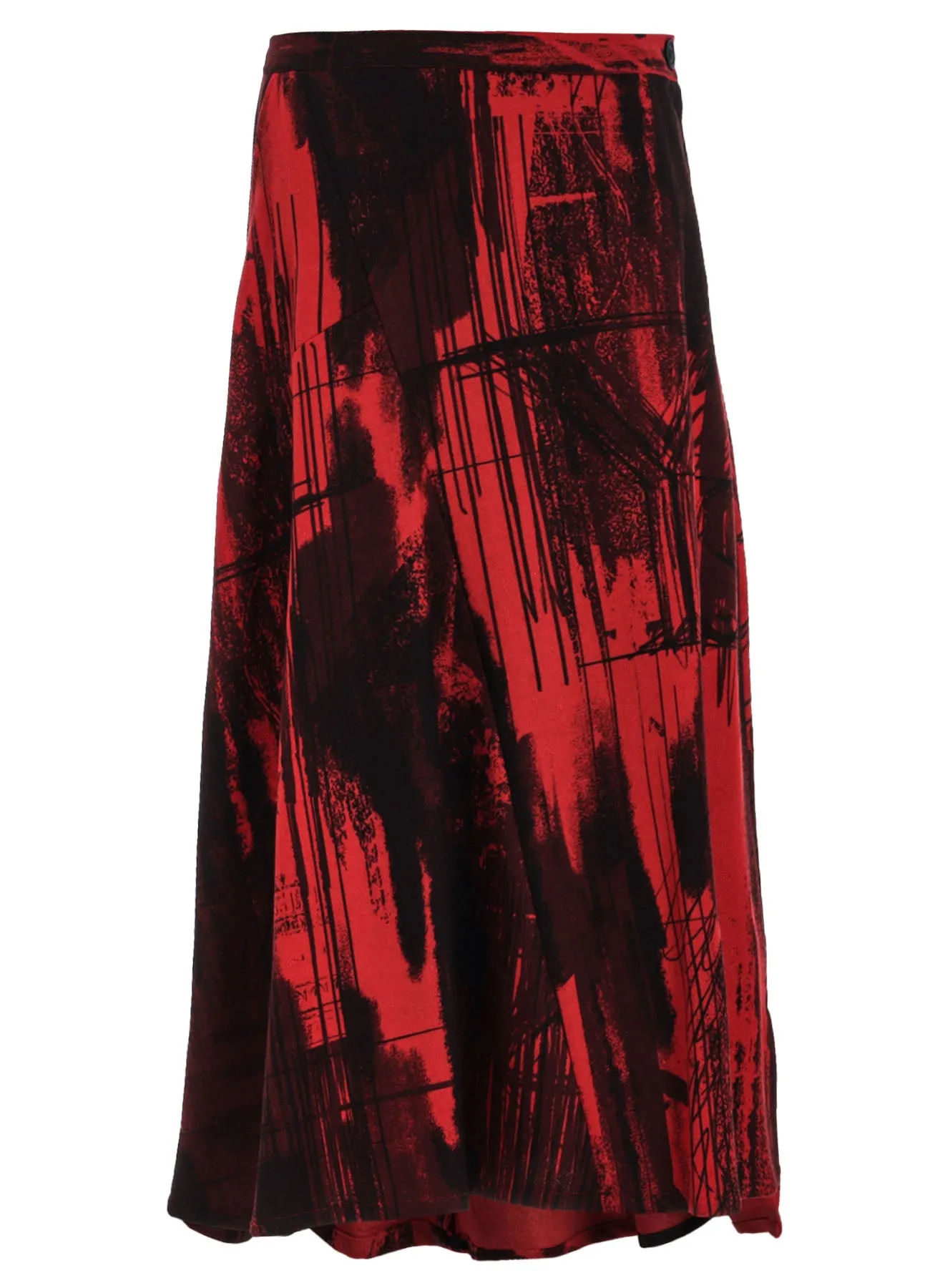WOOL FLANNEL LOGO SCRIBBLE PT ASYMMETRIC FLARE SKIRT sold by Yohji Yamamoto product image thumbnail 2