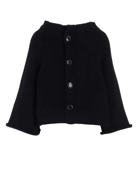 LAMB WOOL JERSEY ROLLED SLEEVE CARDIGAN sold by Yohji Yamamoto