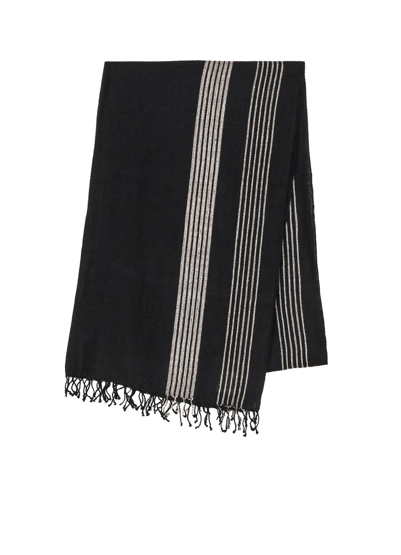 CASHMERE D JQ STRIPE SCARF sold by Yohji Yamamoto