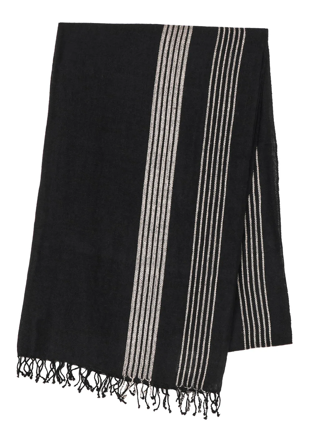 CASHMERE D JQ STRIPE SCARF sold by Yohji Yamamoto product image thumbnail 2