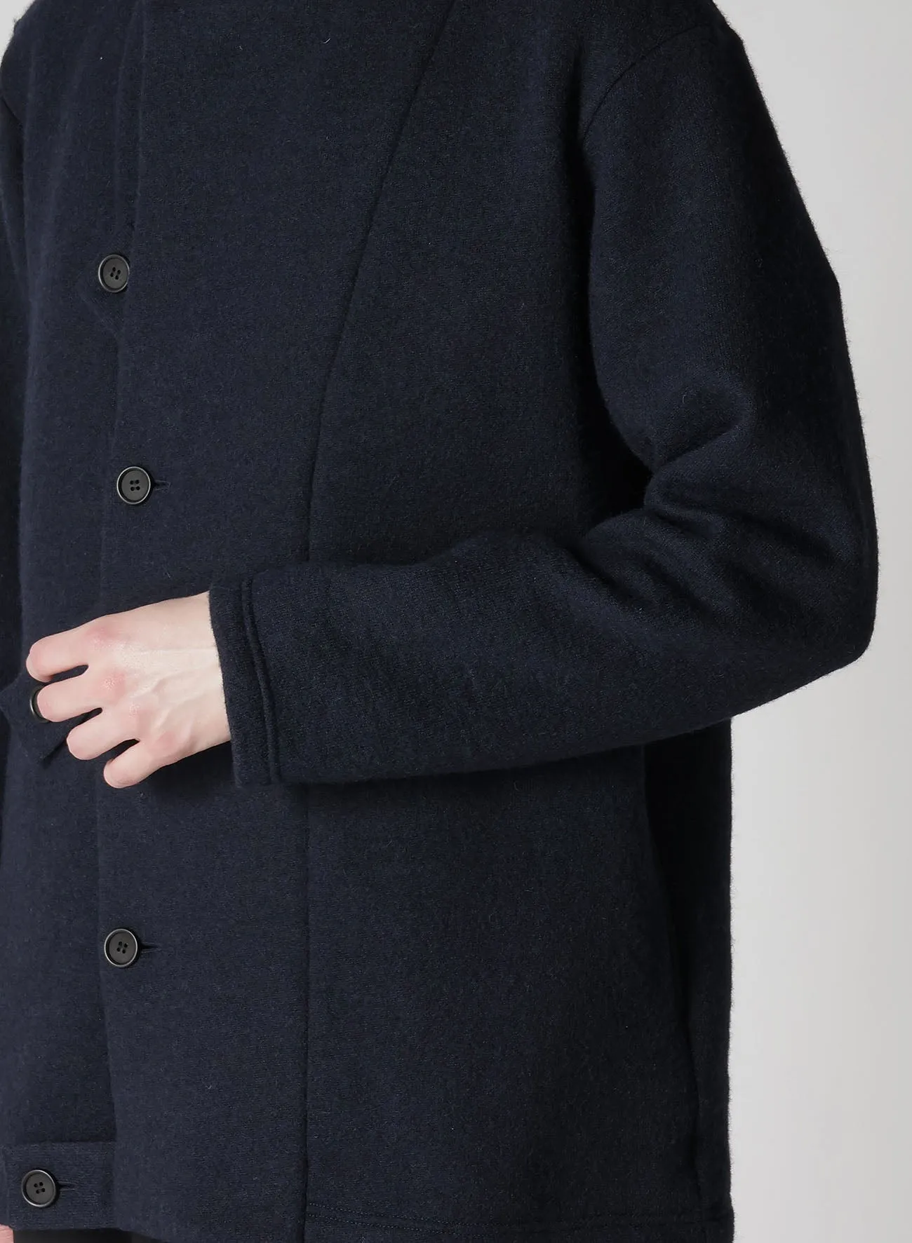WOOL JERSEY REGULATION TAB COAT sold by Yohji Yamamoto product image thumbnail 4