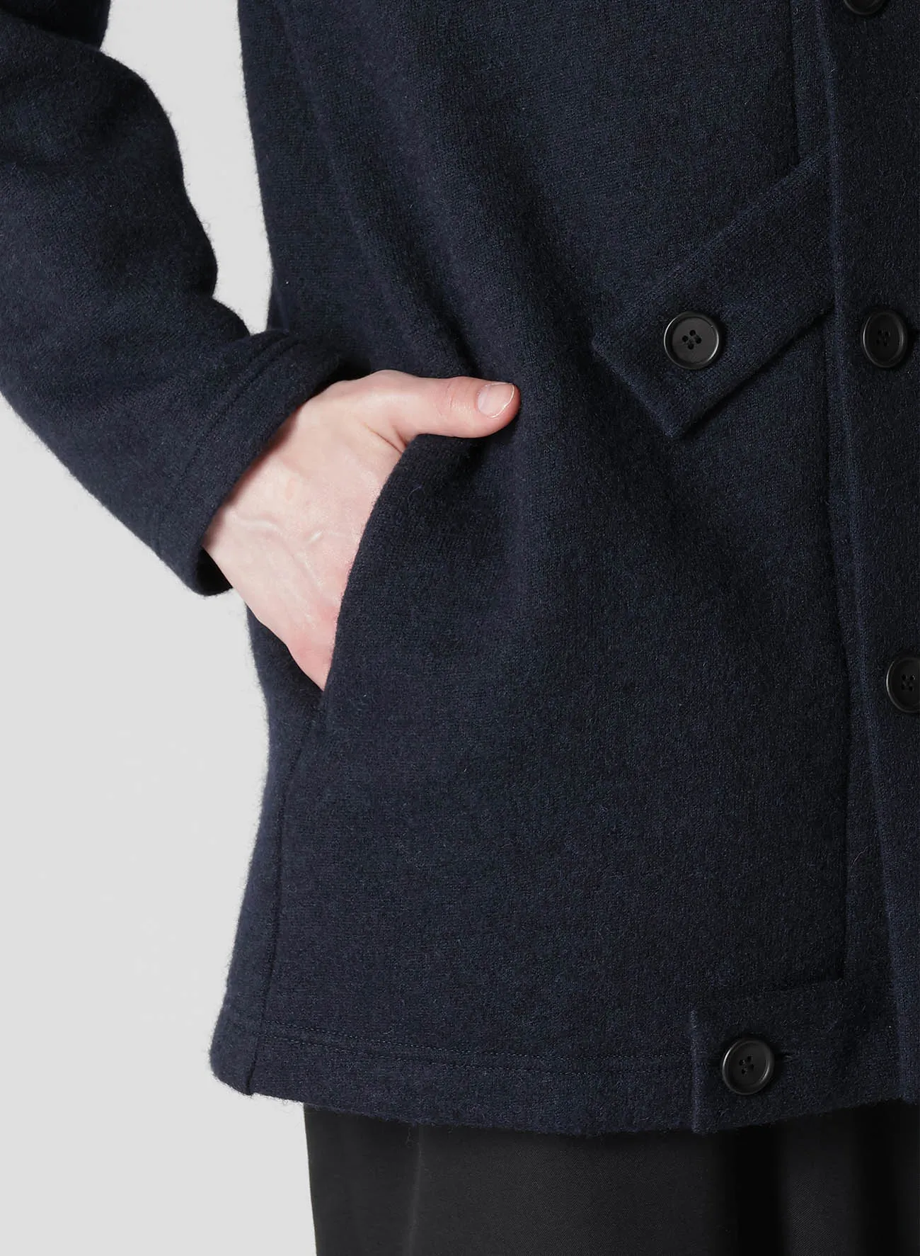 WOOL JERSEY REGULATION TAB COAT sold by Yohji Yamamoto product image thumbnail 5