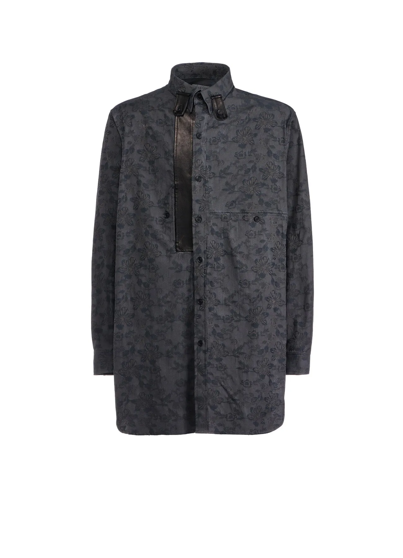 INK FLOWER DESIGN+LEATHR PANEL BLOUSE sold by Yohji Yamamoto
