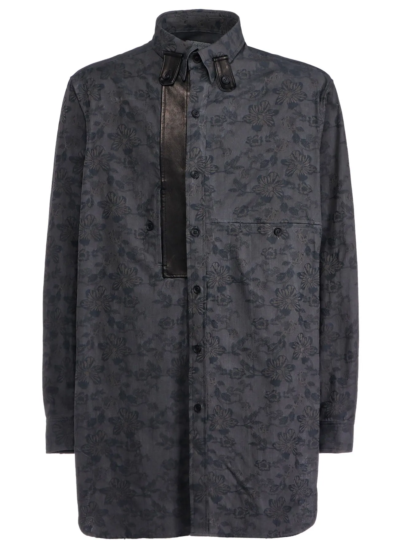 INK FLOWER DESIGN+LEATHR PANEL BLOUSE sold by Yohji Yamamoto product image thumbnail 3